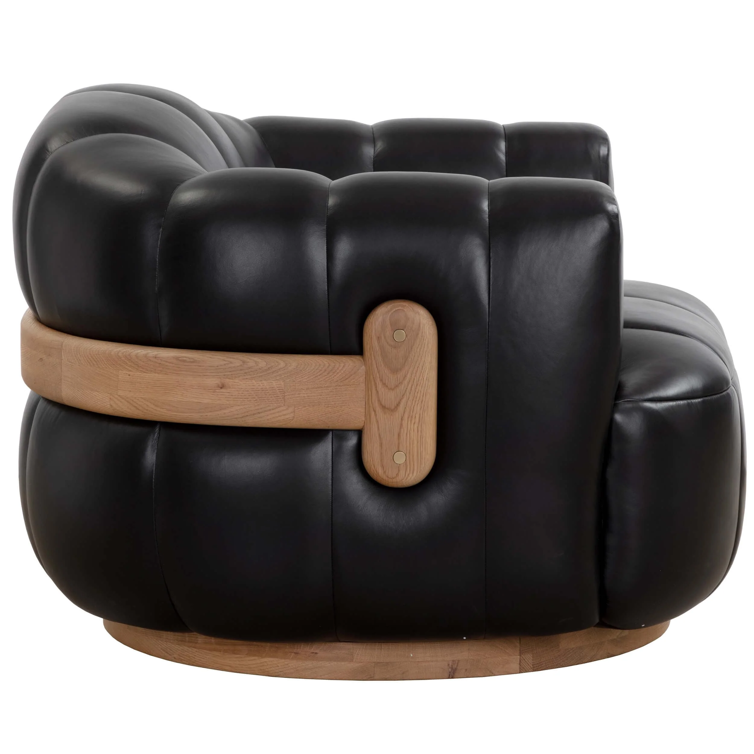 Tadeo Leather Swivel Chair, Vintage Black - Image 3