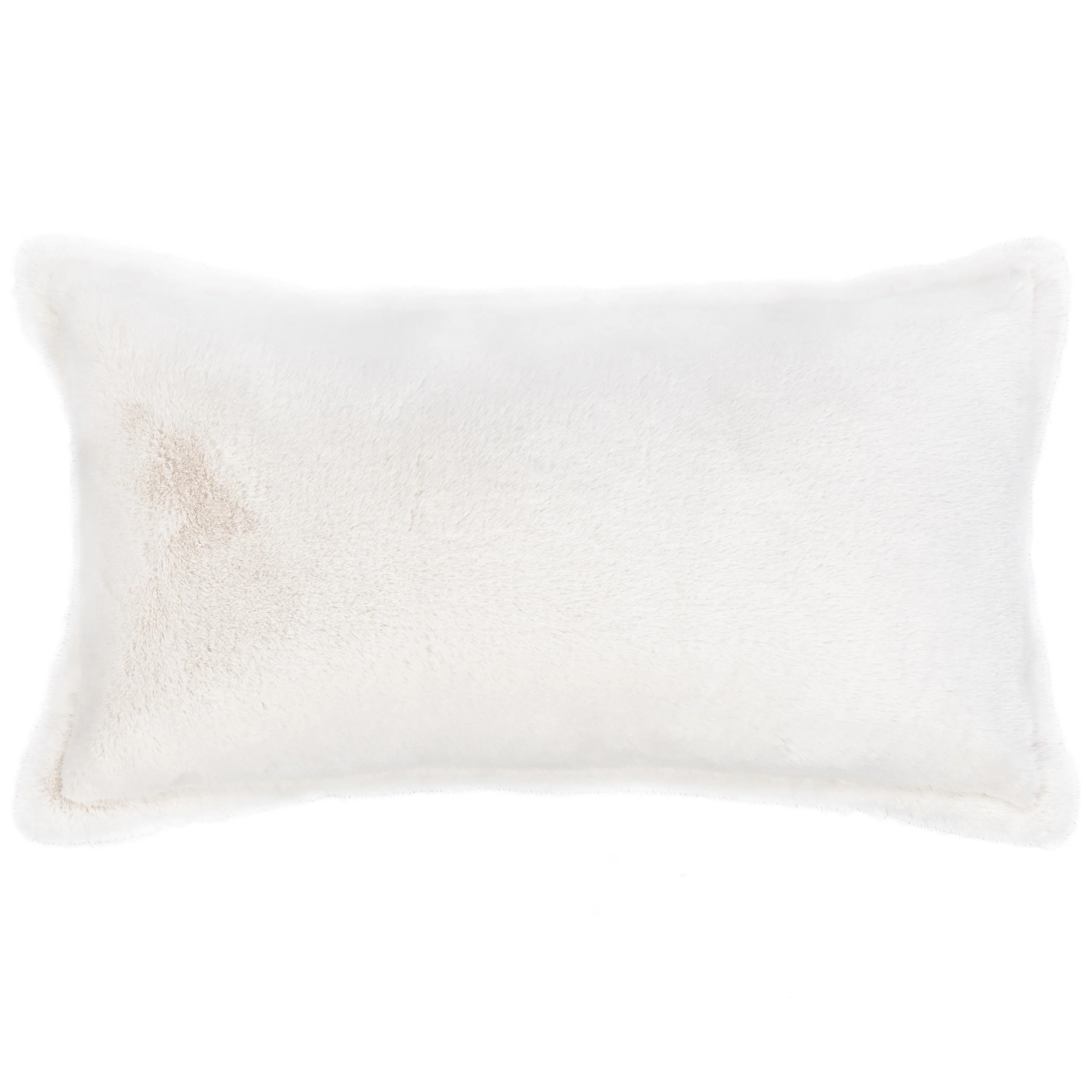 Taiga Faux Fur Lumbar Pillow, Ivory