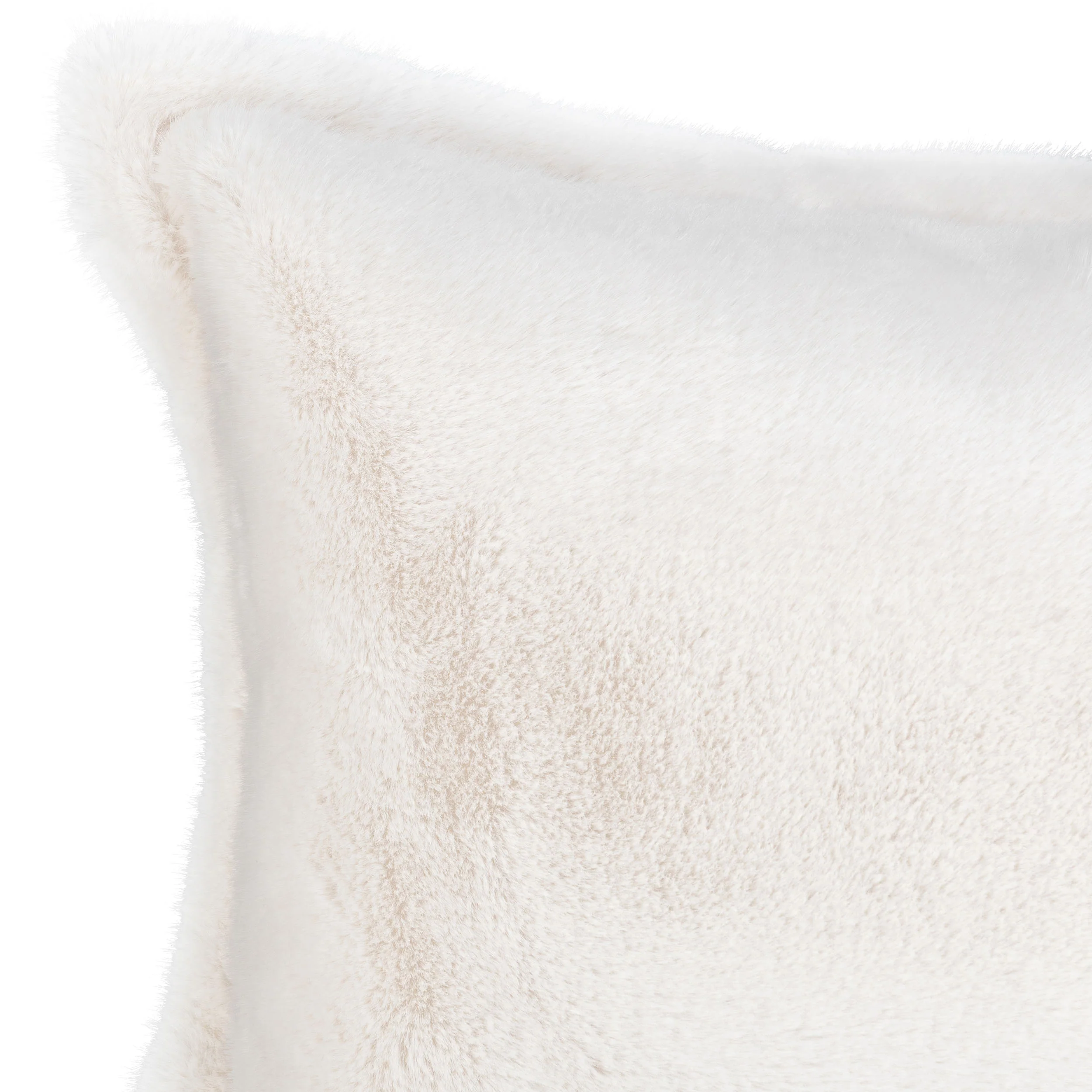 Taiga Faux Fur Lumbar Pillow, Ivory - Image 3