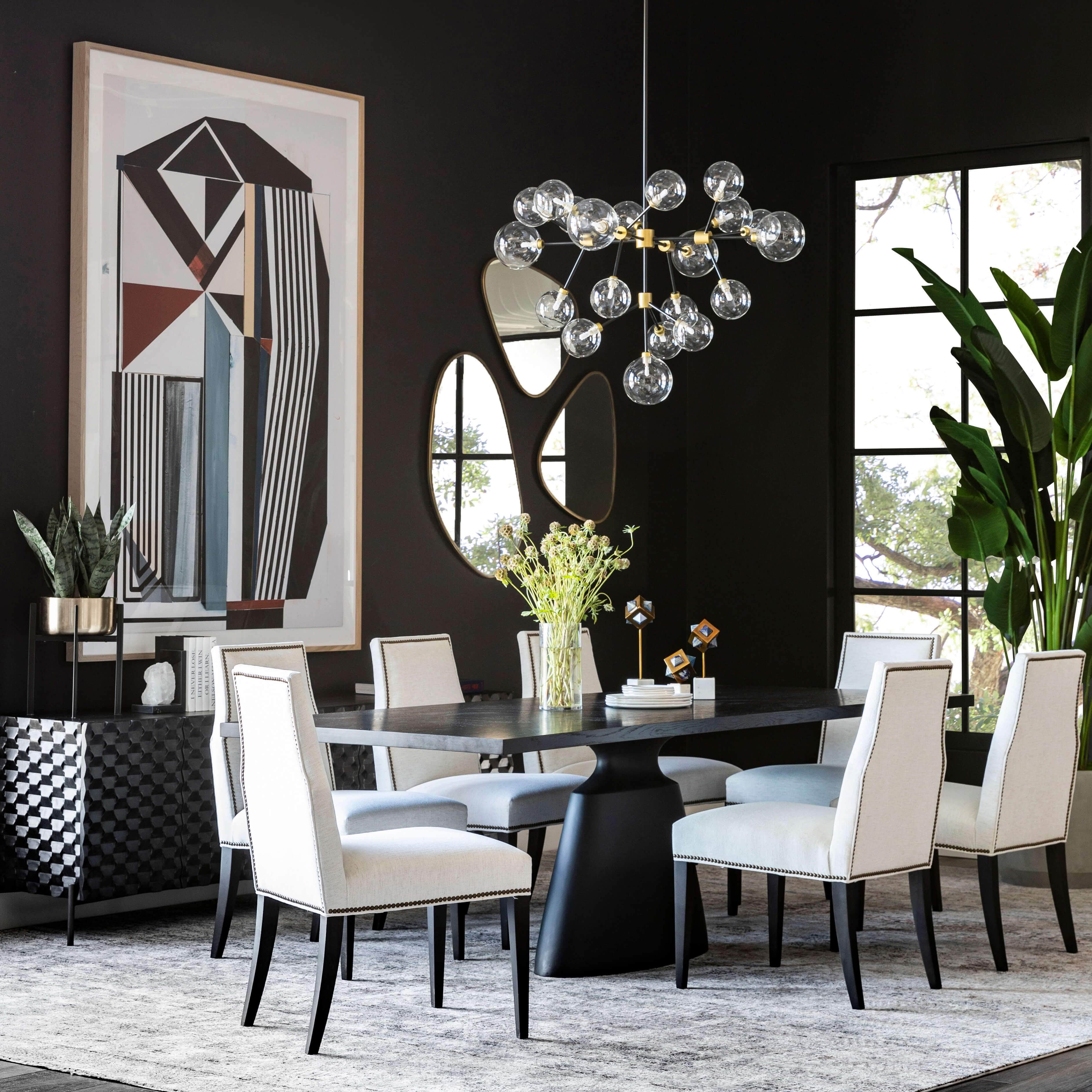 Taji Dining Table, Veneer Onyx / Black Base - Image 6