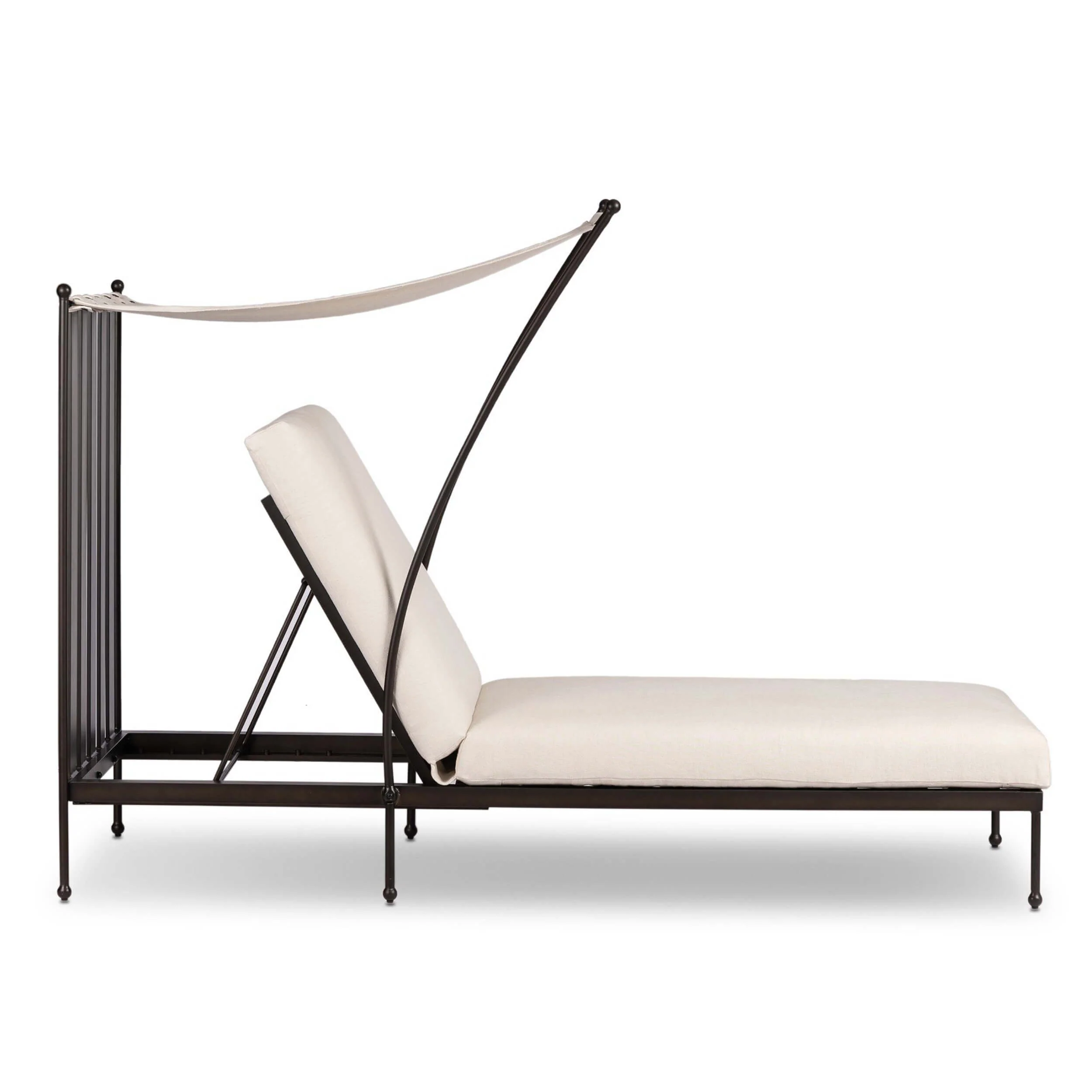 Tally Adjustable Outdoor Chaise, Bombay Flax by Four Hands - Image 3