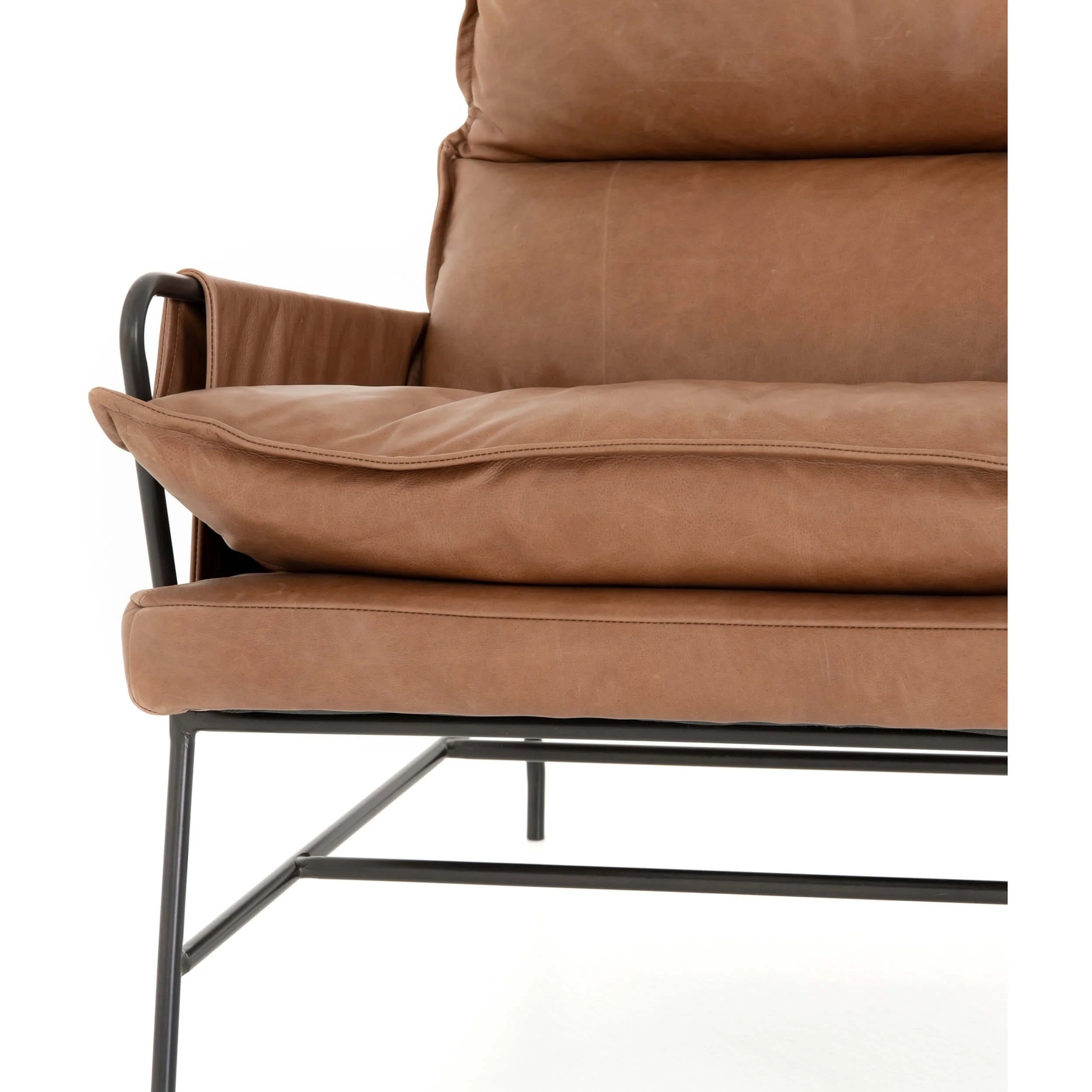 Taryn Leather Chair, Chaps Saddle by Four Hands - Image 8