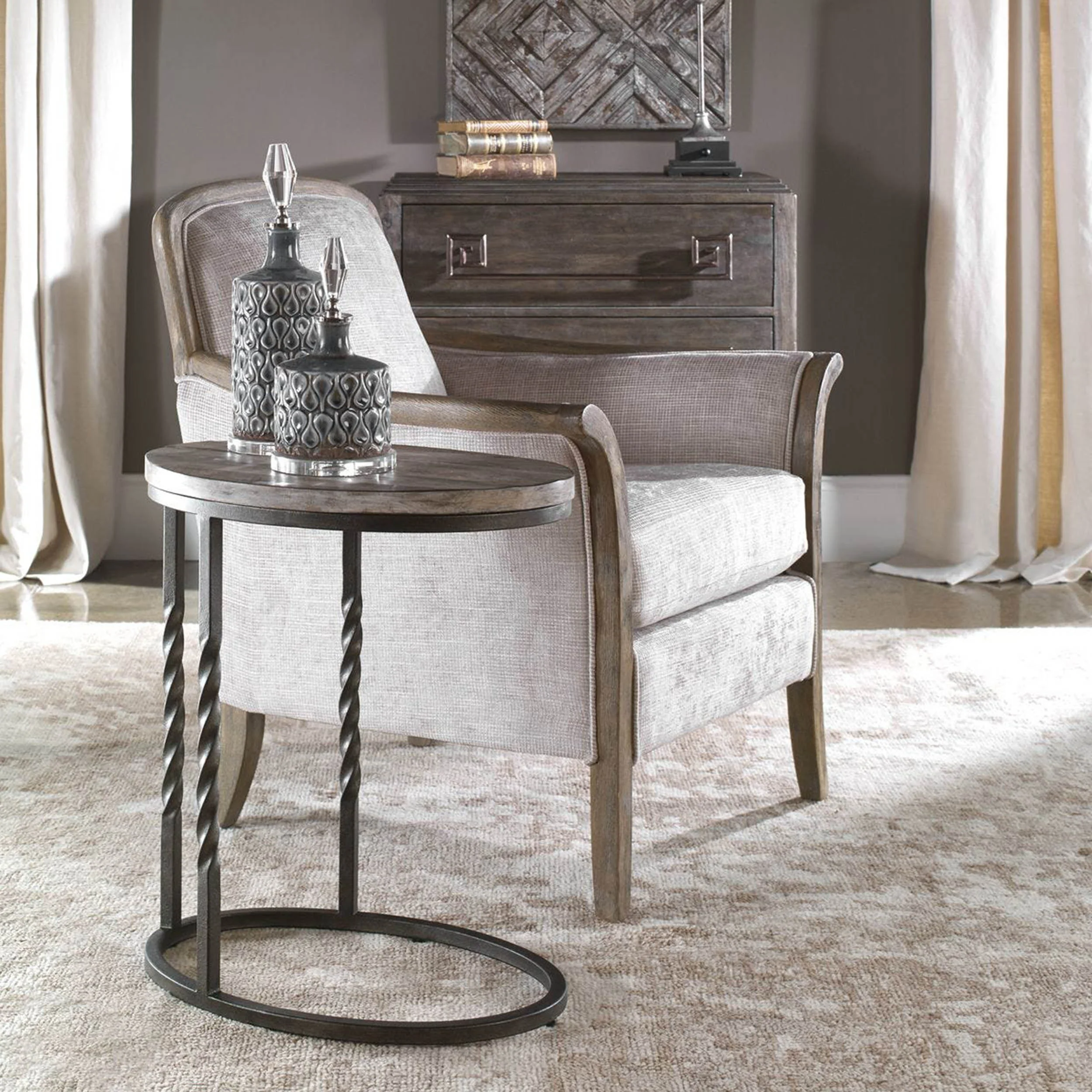 Tauret Accent Table, Weathered Ivory - Image 5