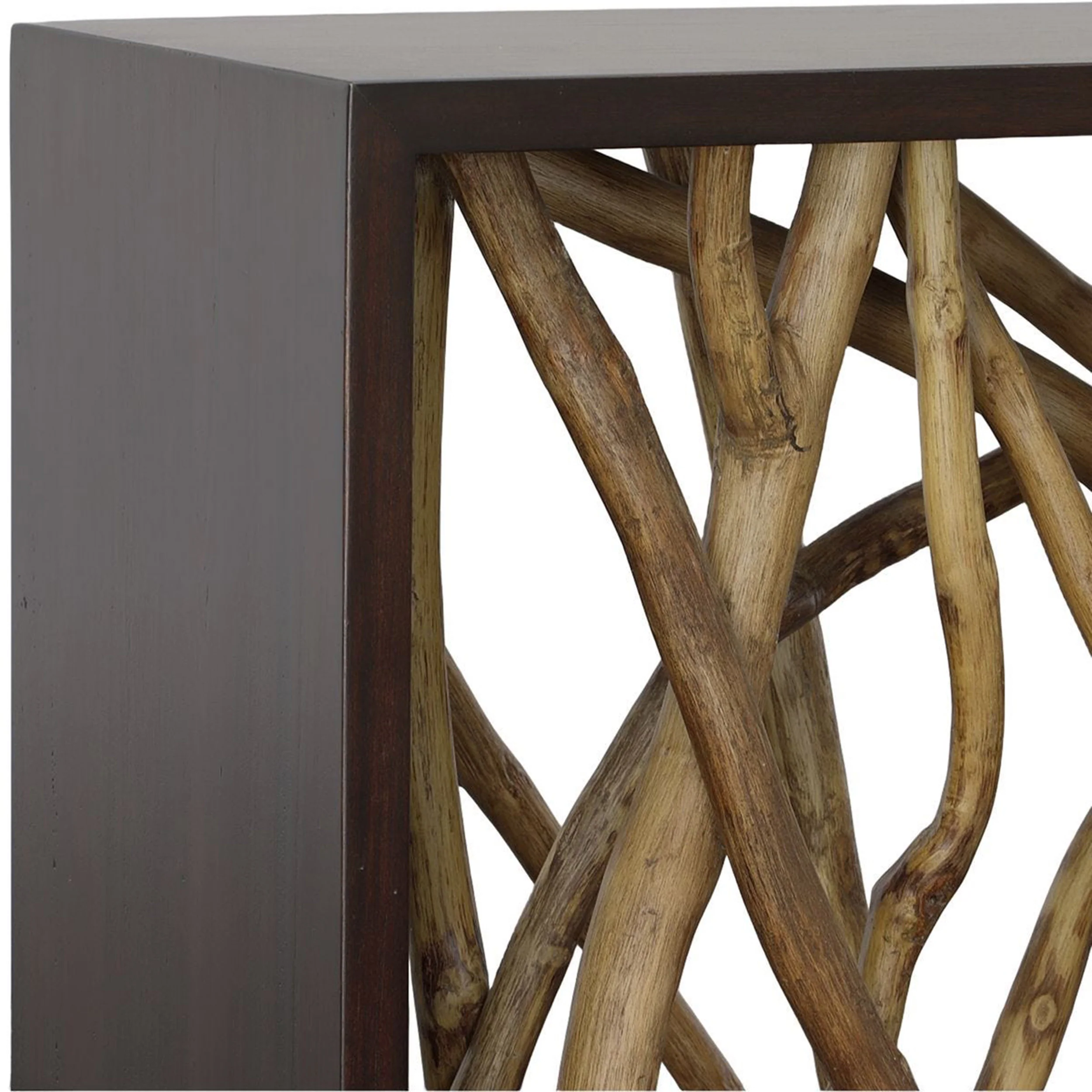 Teak Maze Console Table, Walnut - Image 3