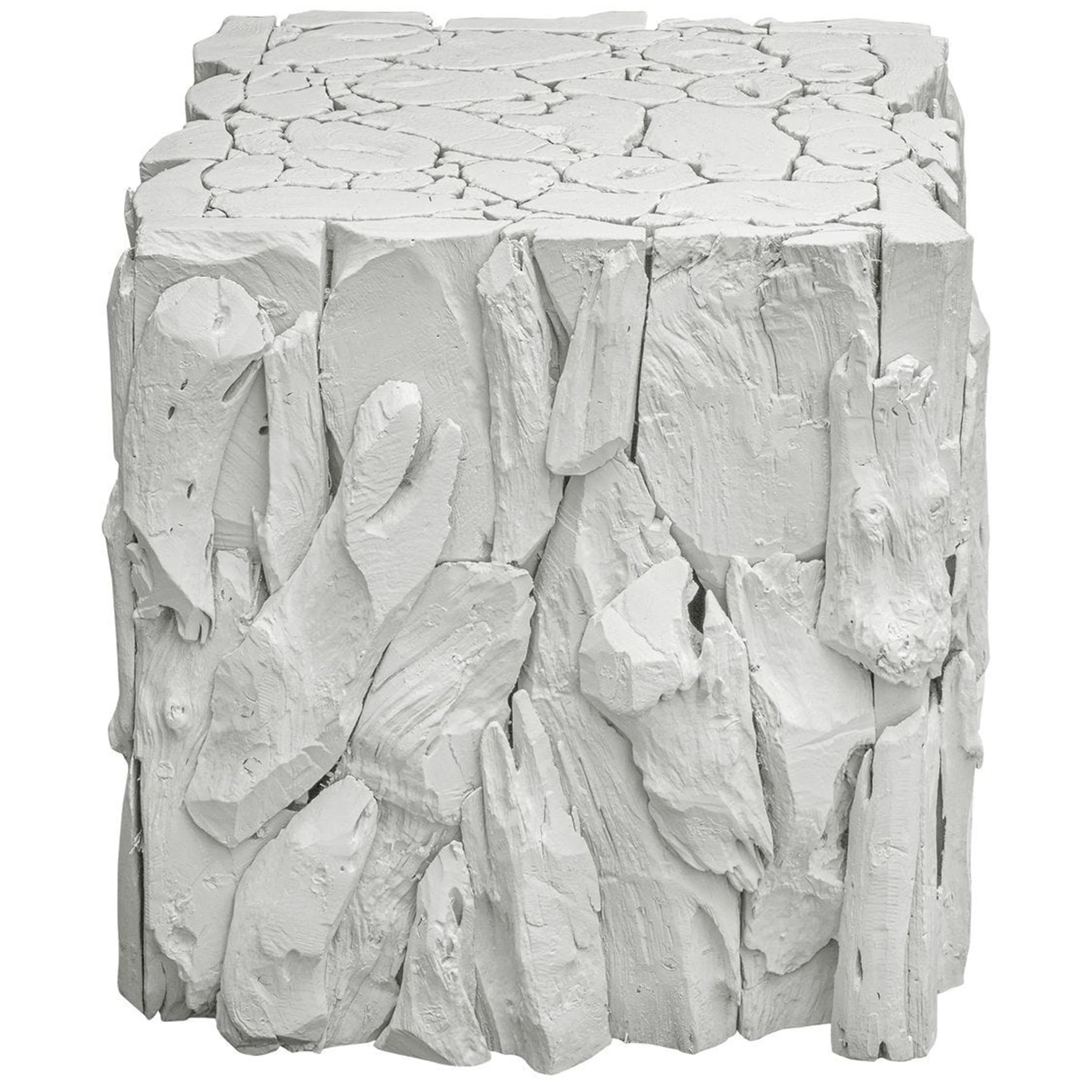 Teak Root Bunching Cube, White - Image 2