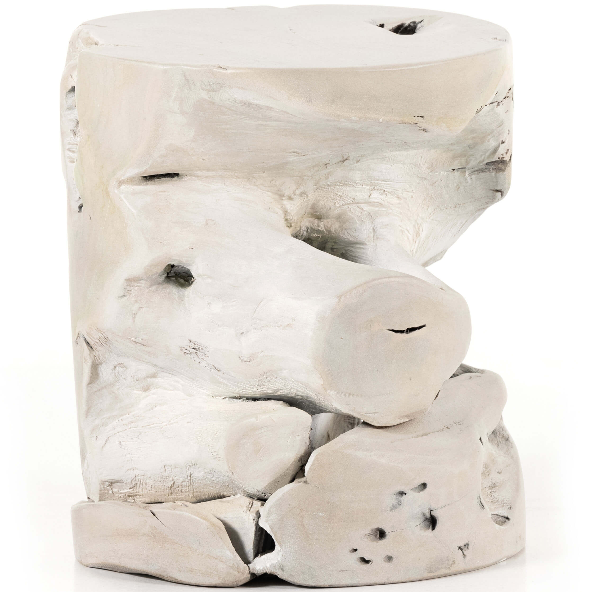 Teak Stool, Ivory by Four Hands - Image 4