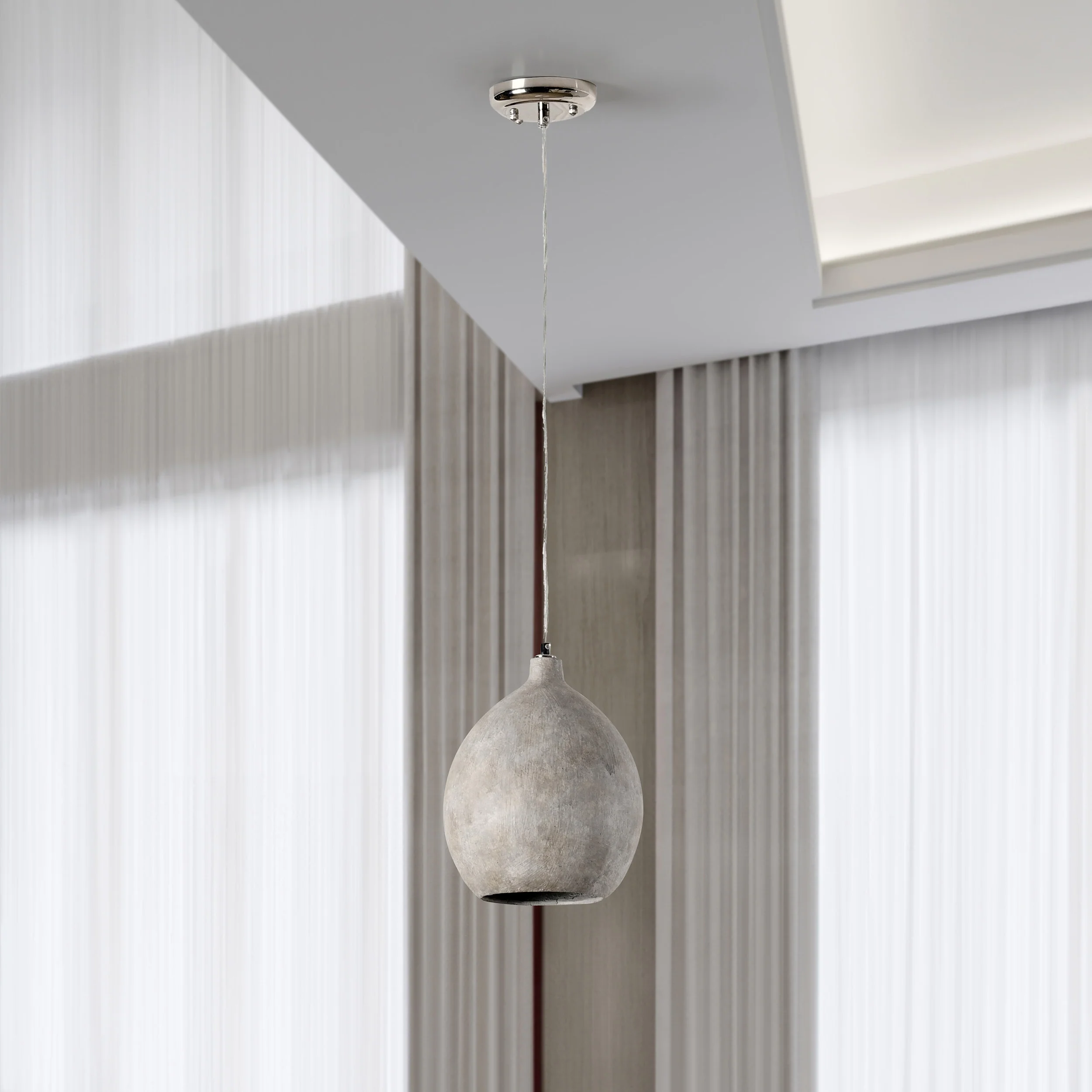 Teresa Round Pendant, Deep Grey - Image 4