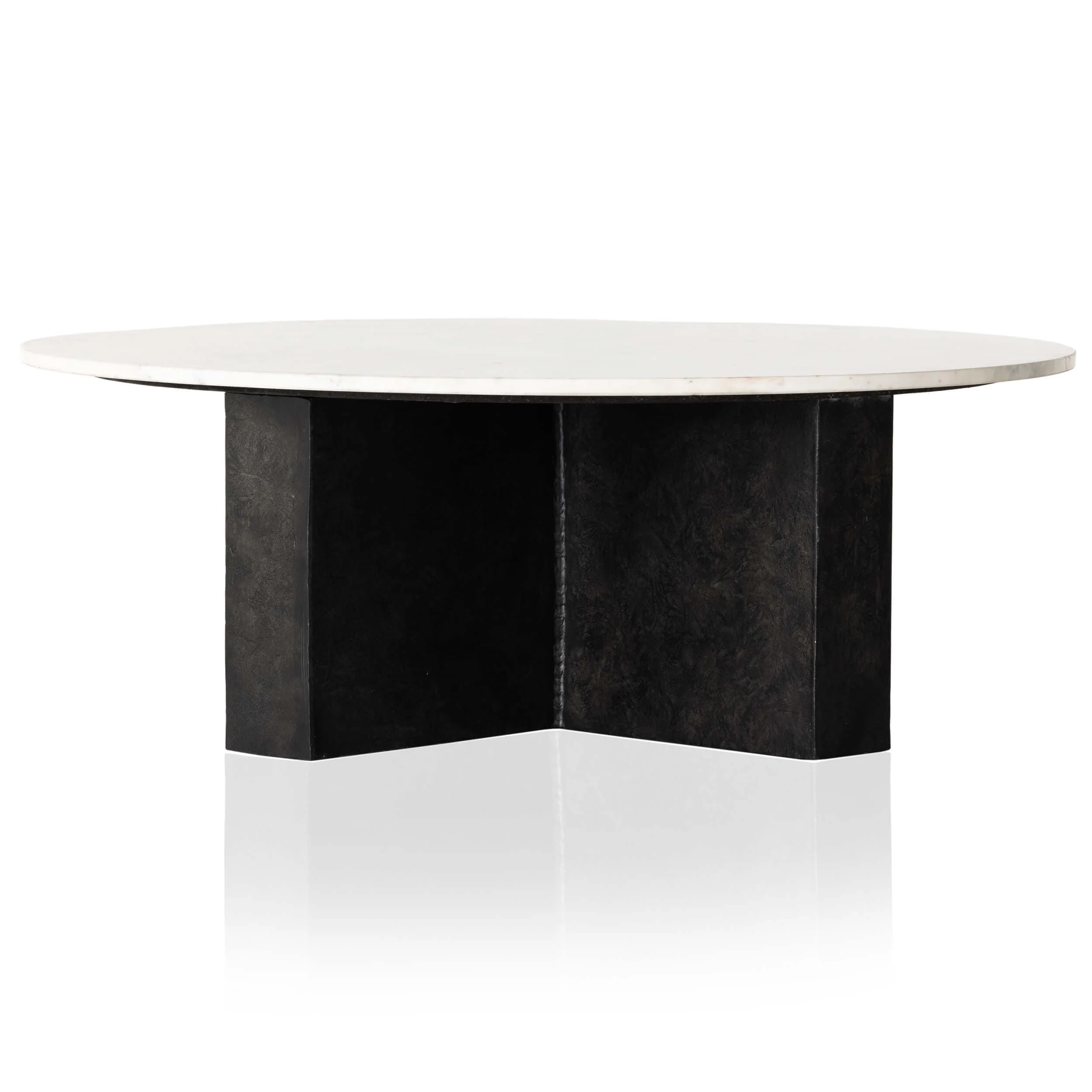 Terrell Round Coffee Table, White Marble by Four Hands - Image 2