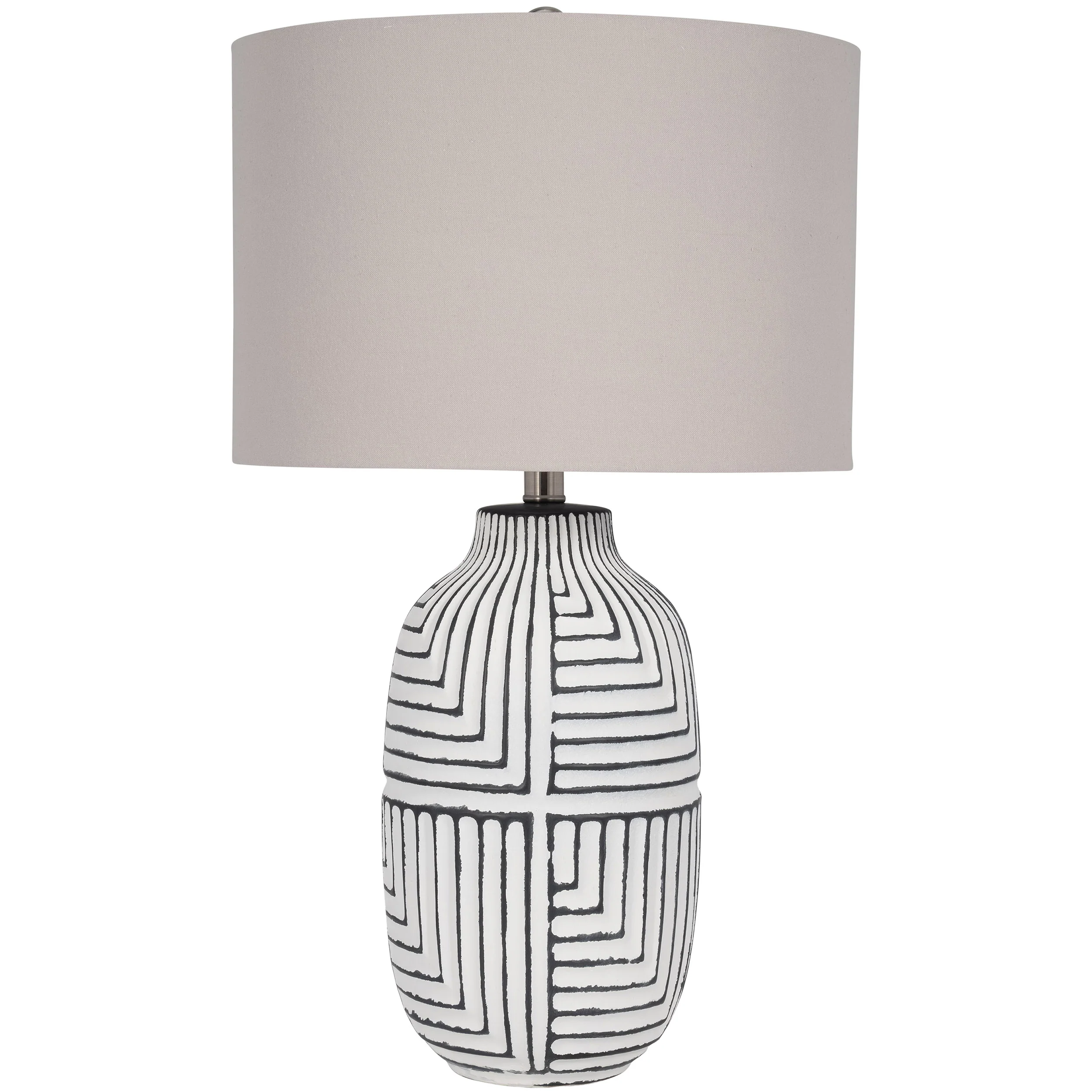 Textured Table Lamp, White