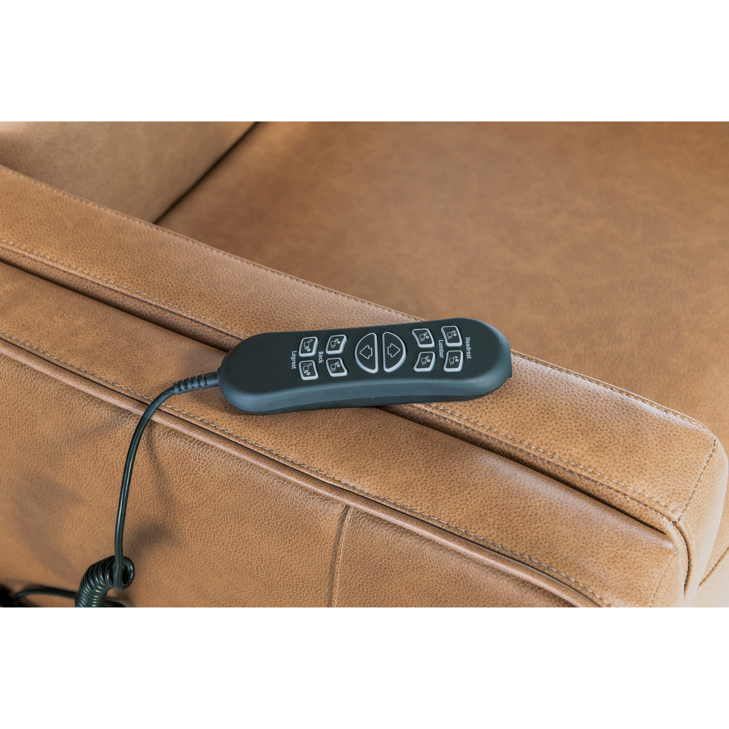 Thyme Leather Power Recliner w/Lift, Seville Fawn - Image 6