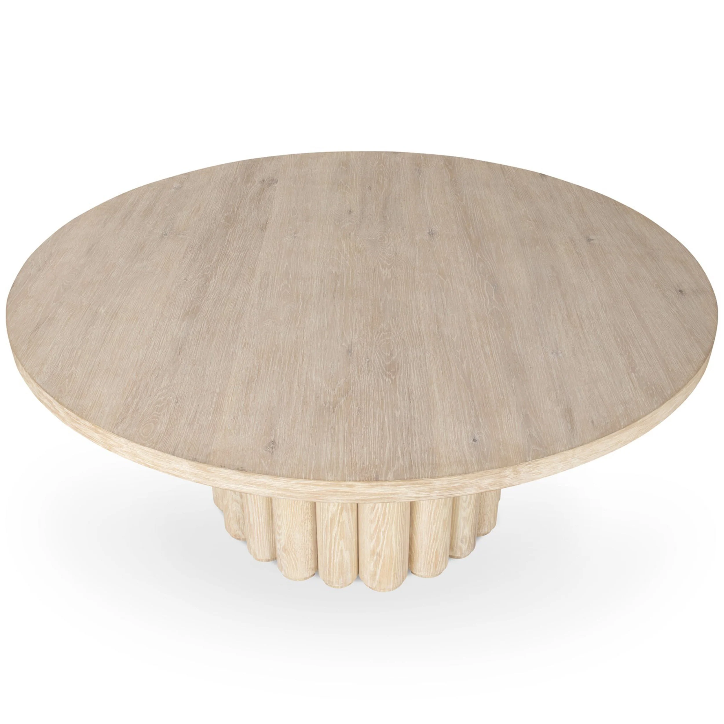 Tiber Round 70" Dining Table, Cream Washed - Image 2