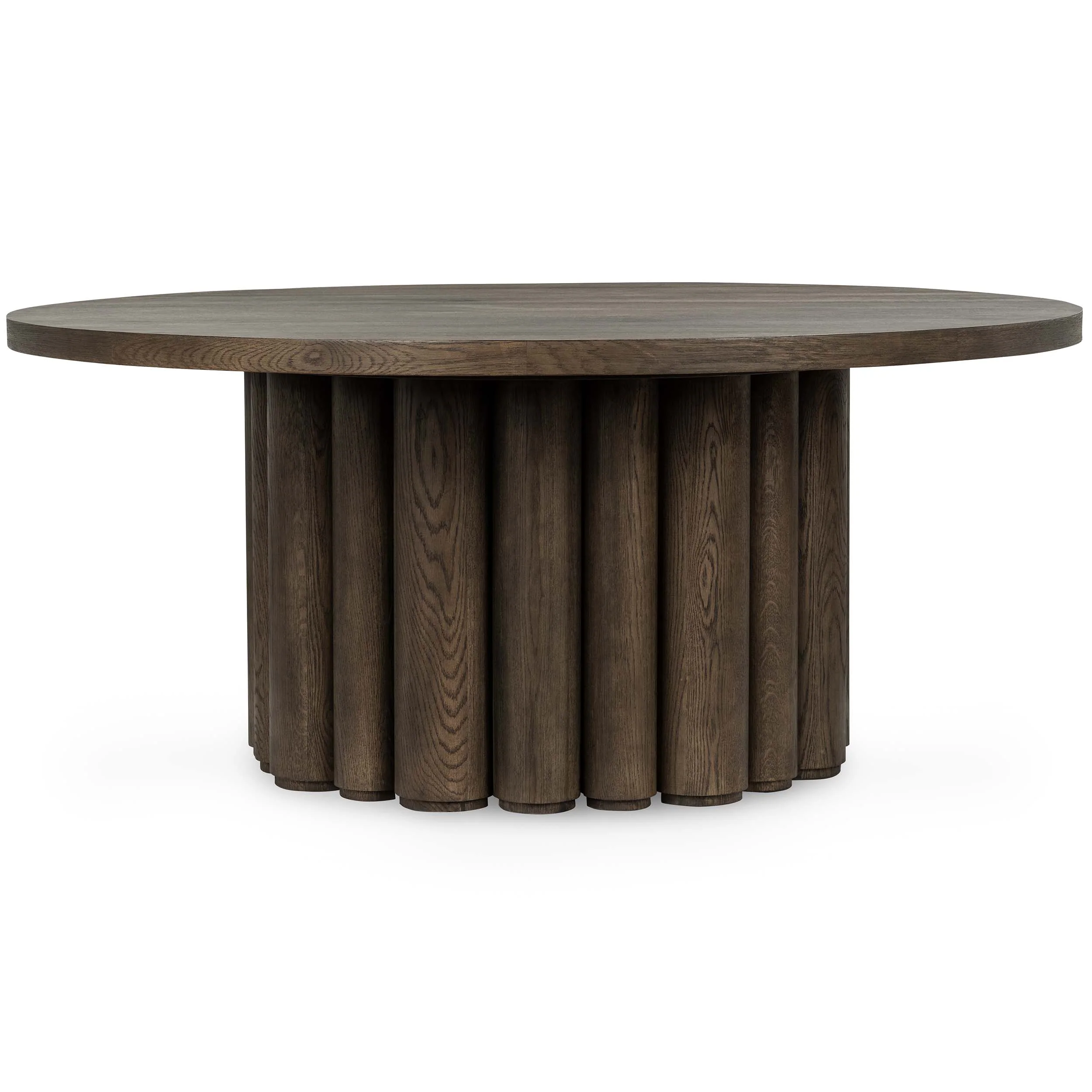 Tiber Round 70" Dining Table, Toasted Brown