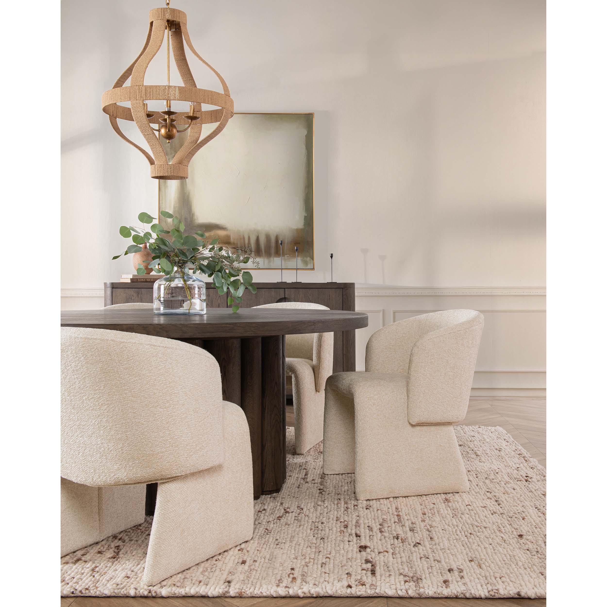 Tiber Round 70" Dining Table, Toasted Brown - Image 5