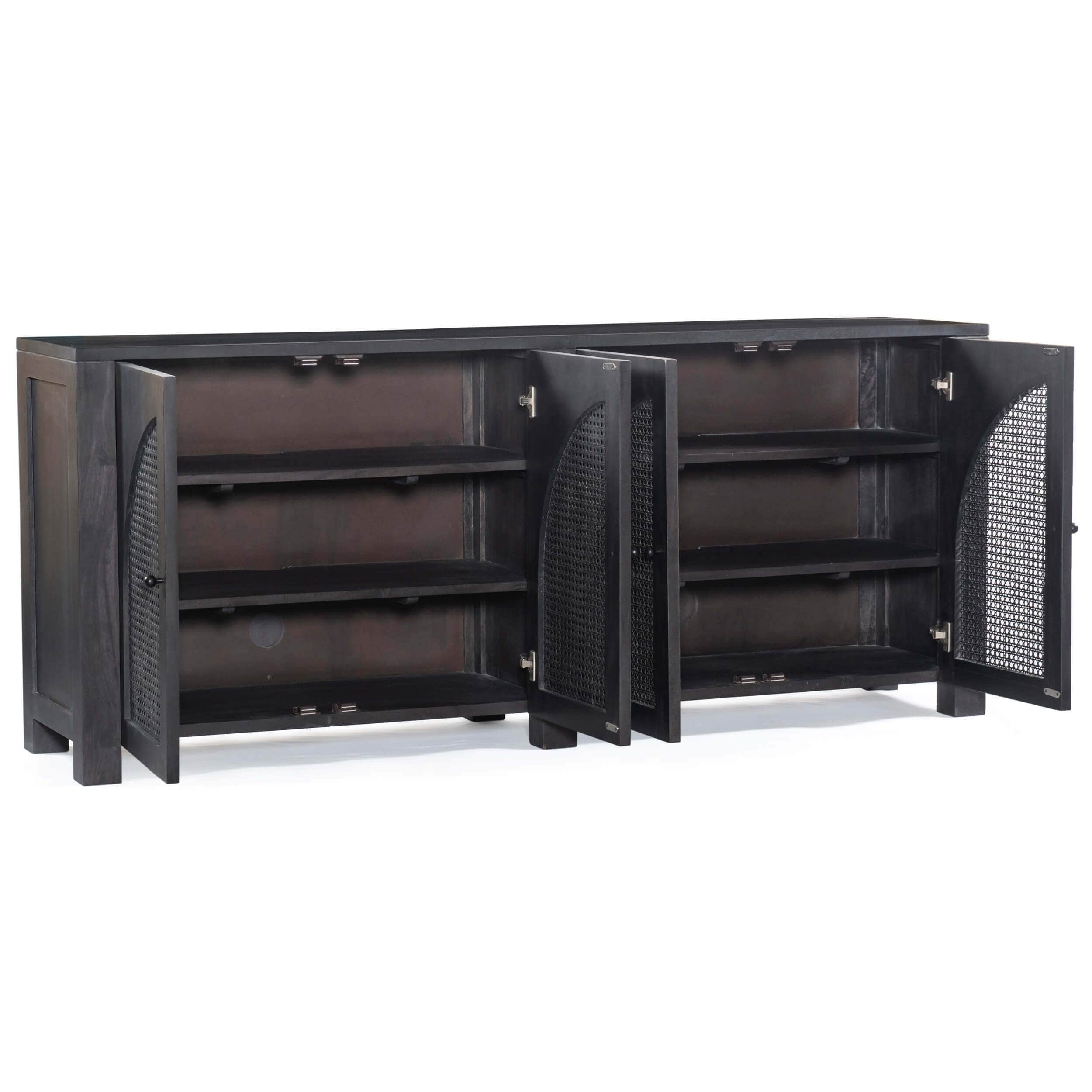 Tilda 4 Door Sideboard, Black Wash by Four Hands - Image 4