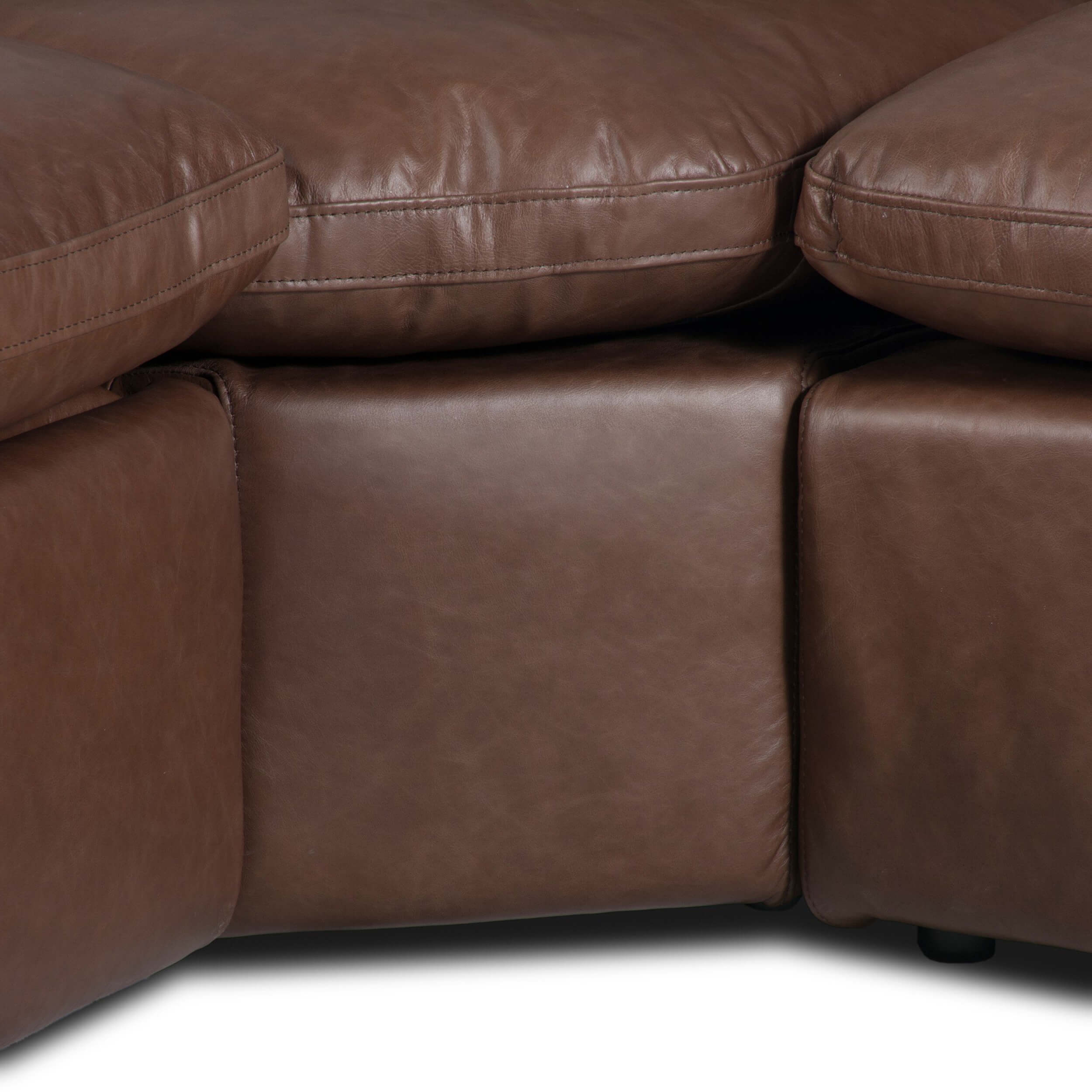 Tillery 5 Piece Power Recliner Leather Sectional, Sonoma Coco - Image 5