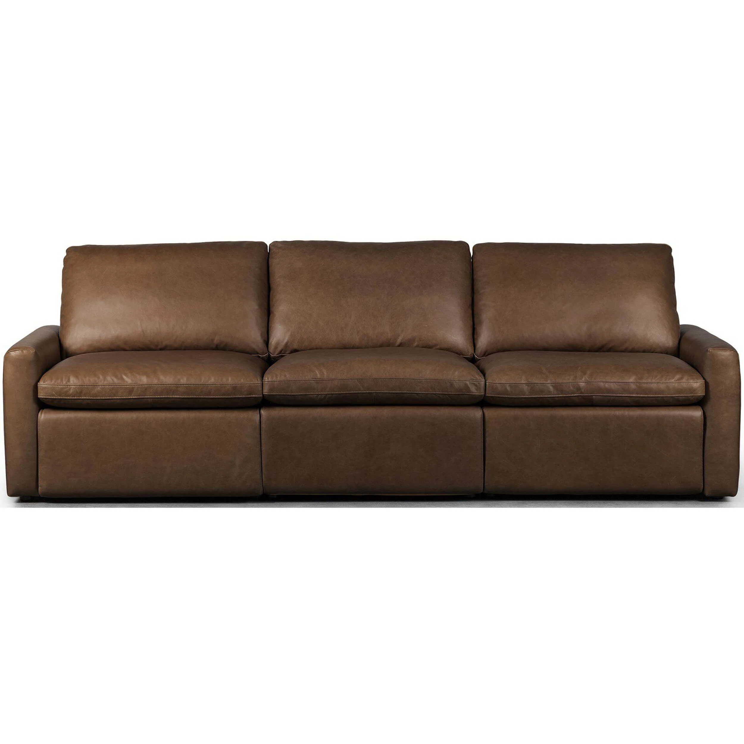 Tillery Leather Power Recliner 3-Piece Sectional, Sonoma Coco by Four Hands
