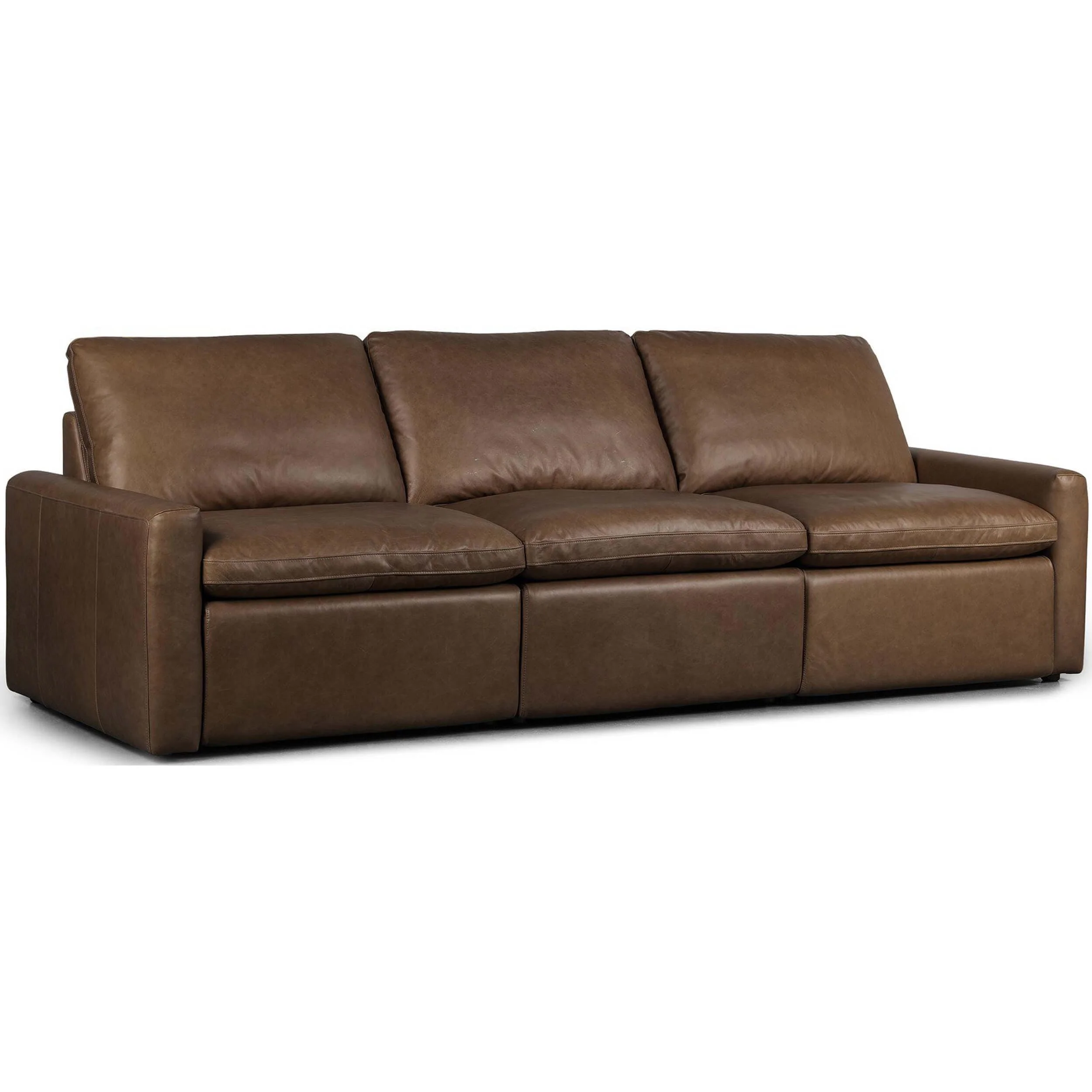 Tillery Leather Power Recliner 3-Piece Sectional, Sonoma Coco by Four Hands - Image 2