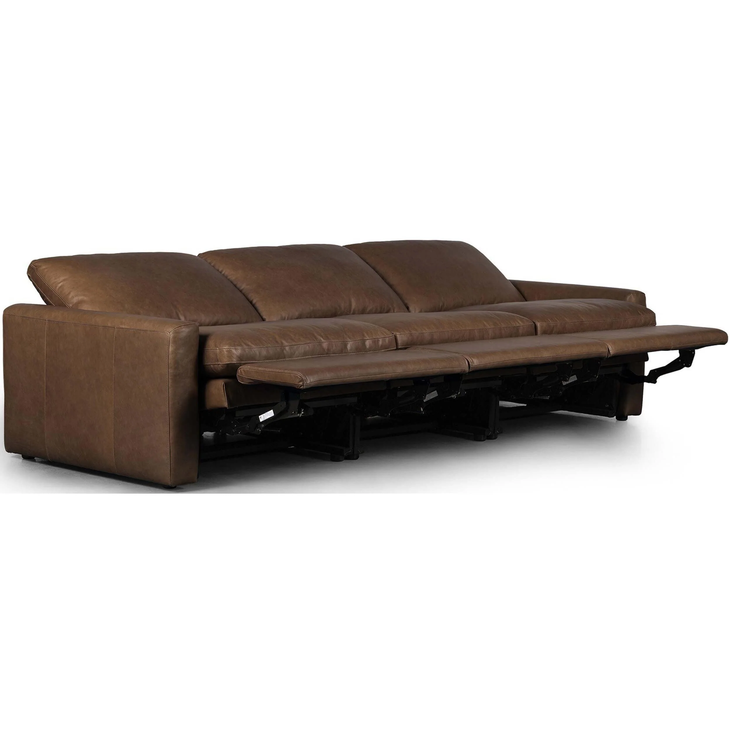 Tillery Leather Power Recliner 3-Piece Sectional, Sonoma Coco by Four Hands - Image 4