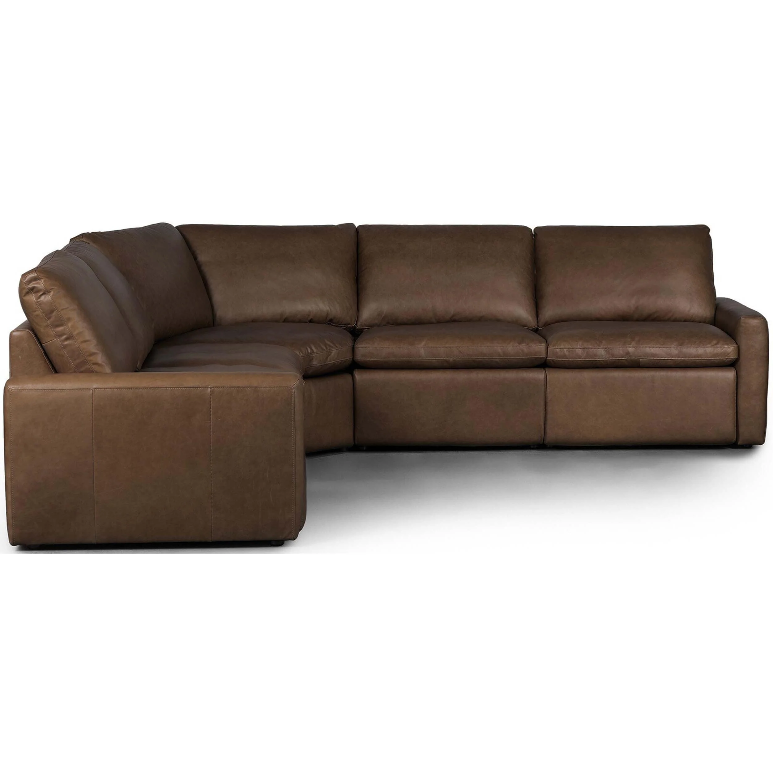 Tillery Leather Power Recliner 5-Piece Sectional, Sonoma Coco - Image 2