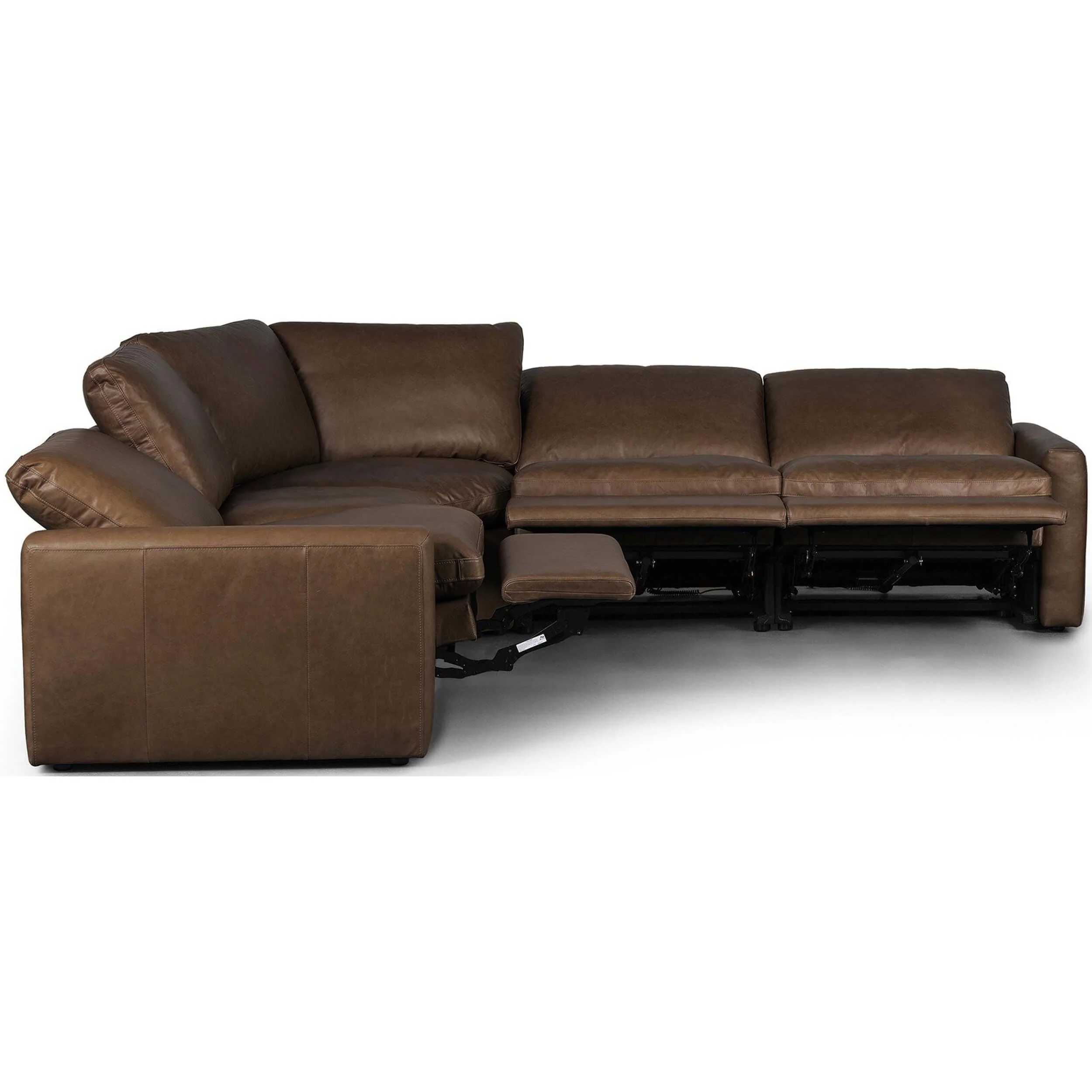 Tillery Leather Power Recliner 5-Piece Sectional, Sonoma Coco - Image 4
