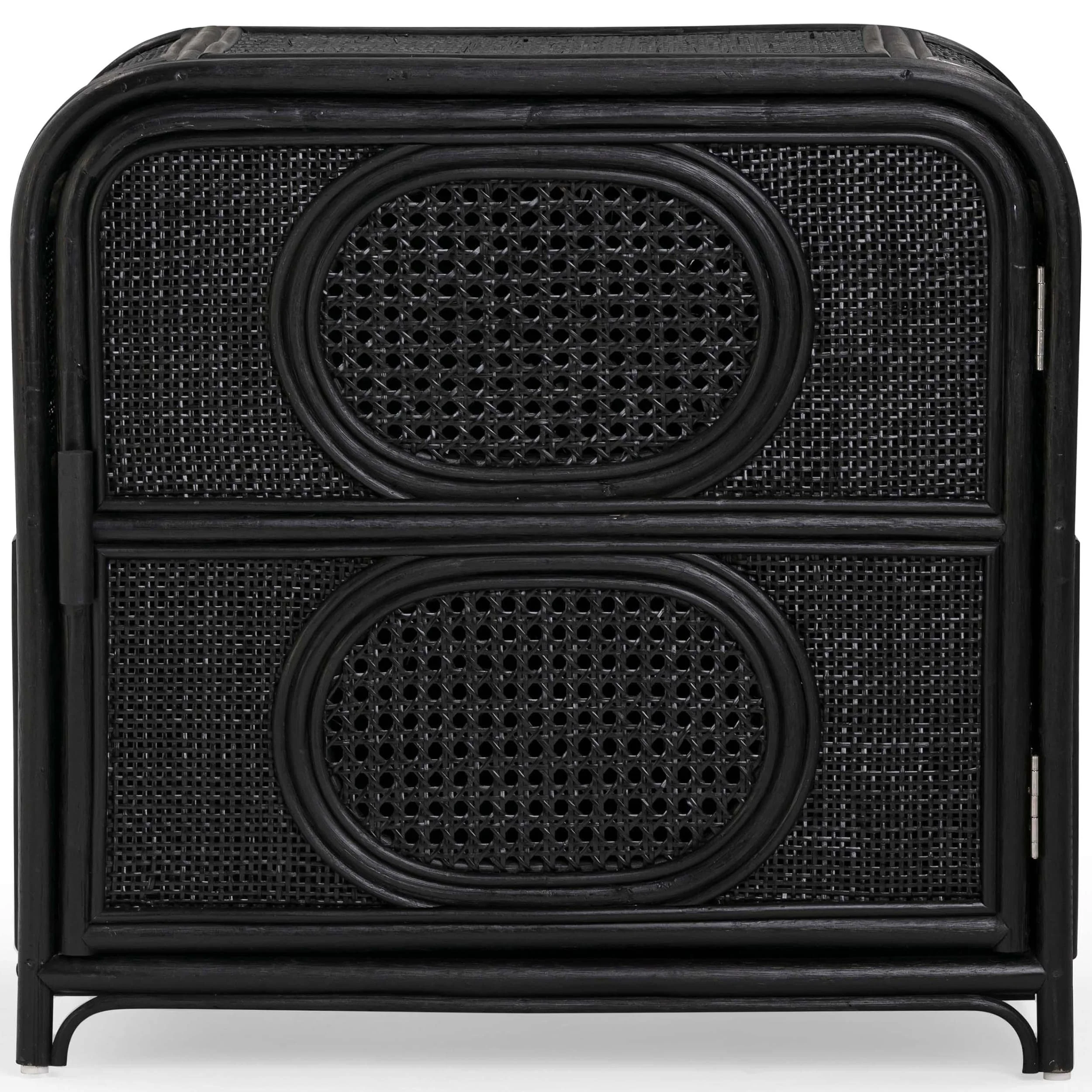 Tina Rattan Nightstand, Black - Image 2