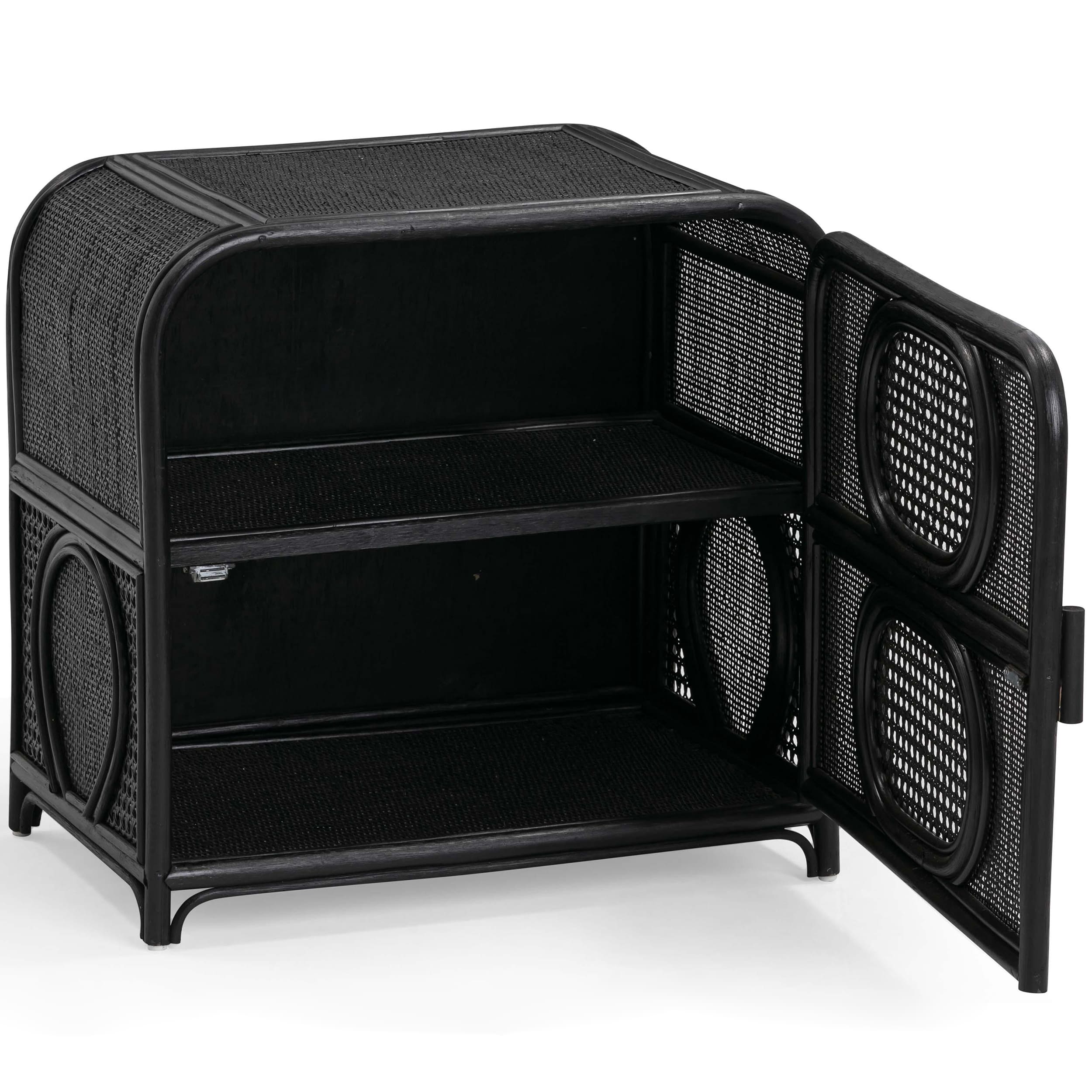 Tina Rattan Nightstand, Black - Image 3