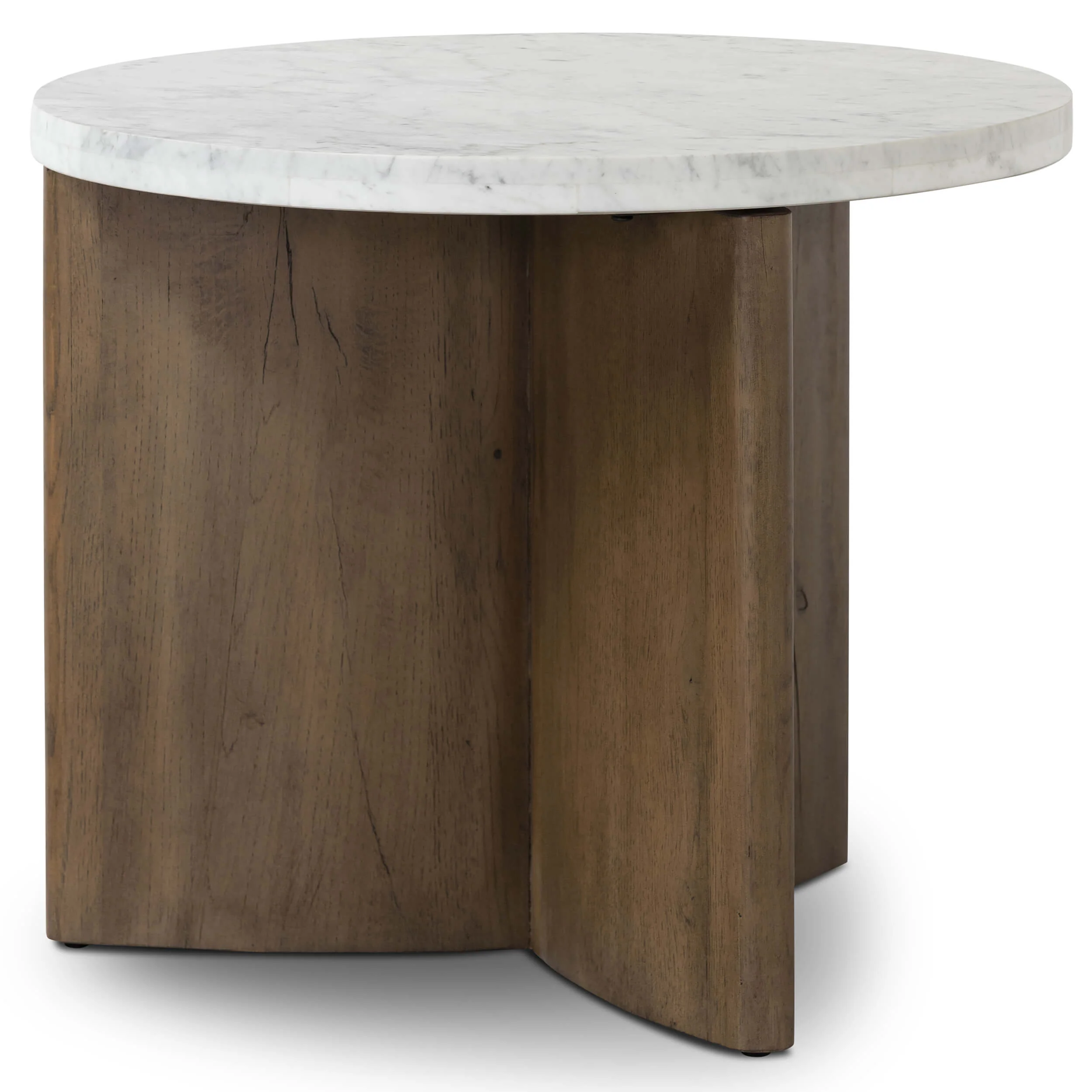 Toli End Table, White Marble/Rustic Fawn by Four Hands - Image 2