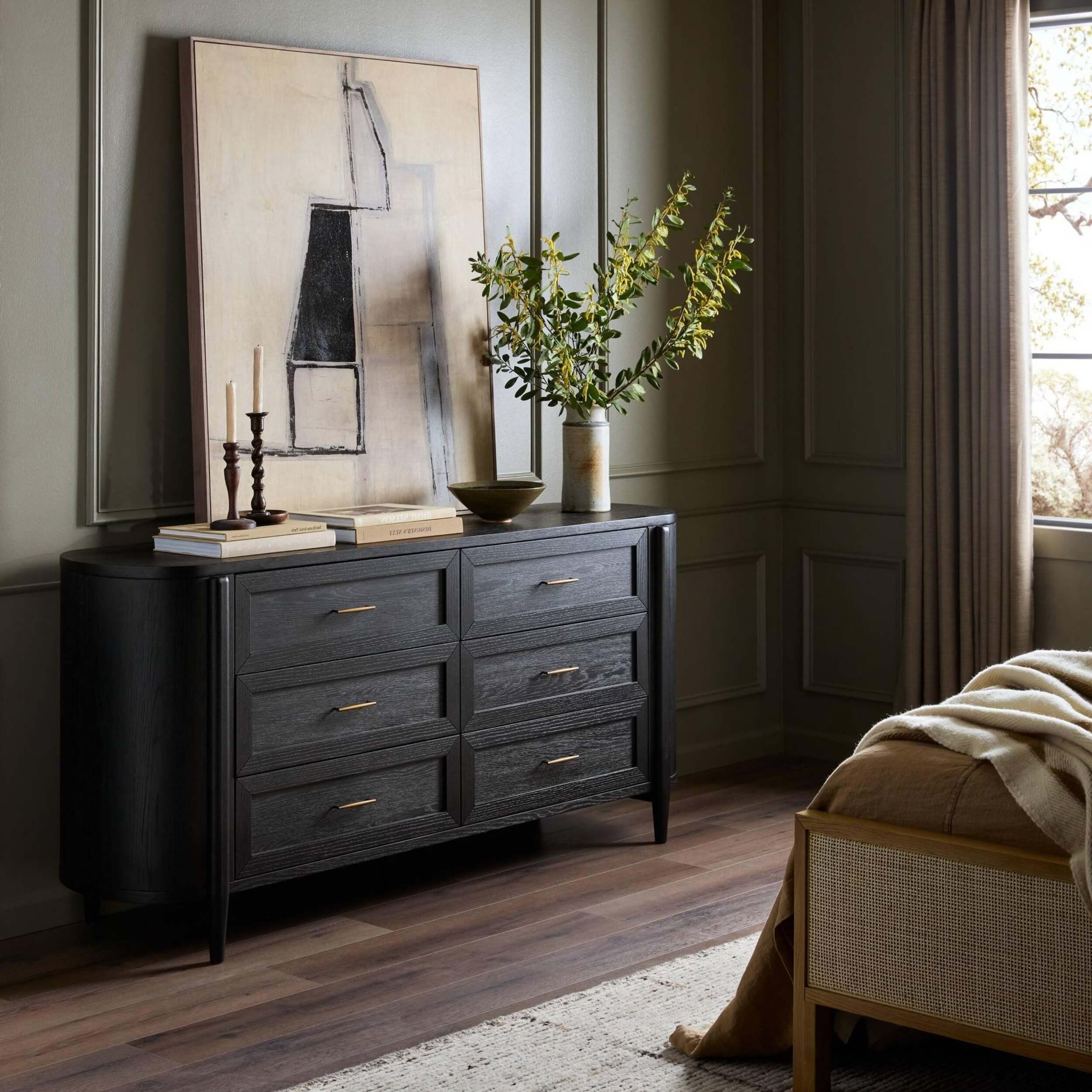 Tolle 6 Drawer Dresser, Drifted Matte Black by Four Hands - Image 7