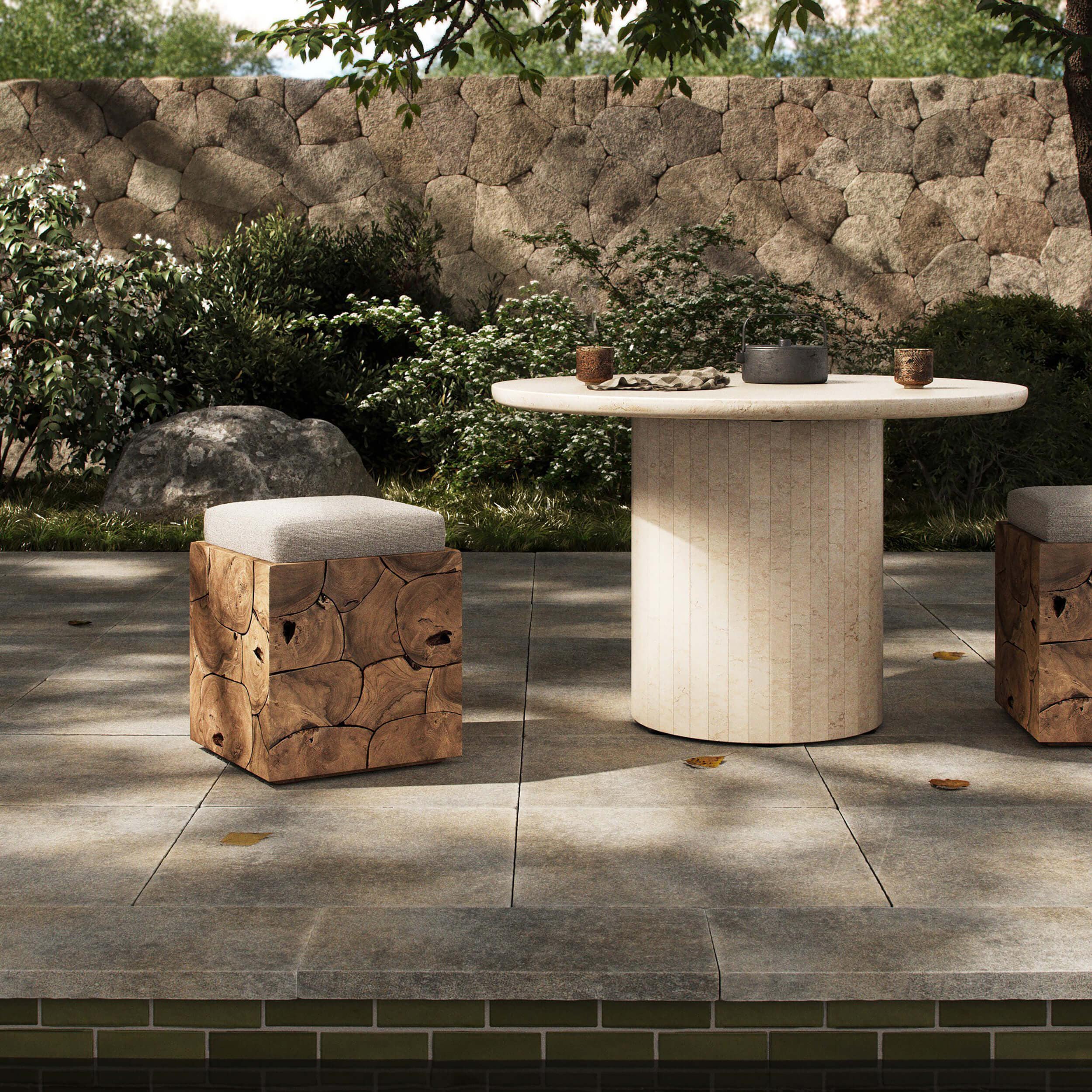 Tomlin Outdoor Stool, Hayes Cream by Four Hands - Image 5