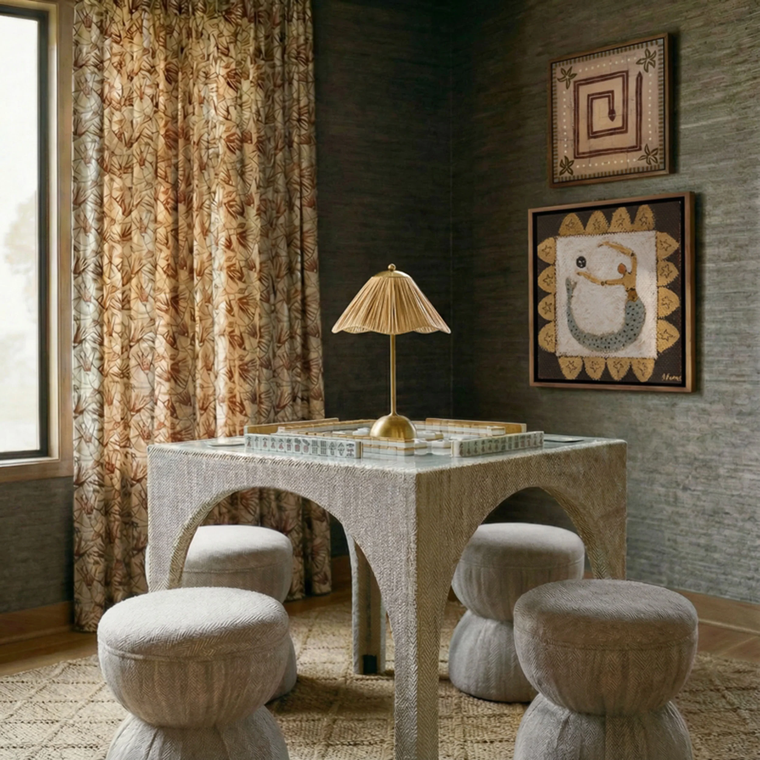 Tomlin Square Mahjong Gaming Table, Beige - Image 6