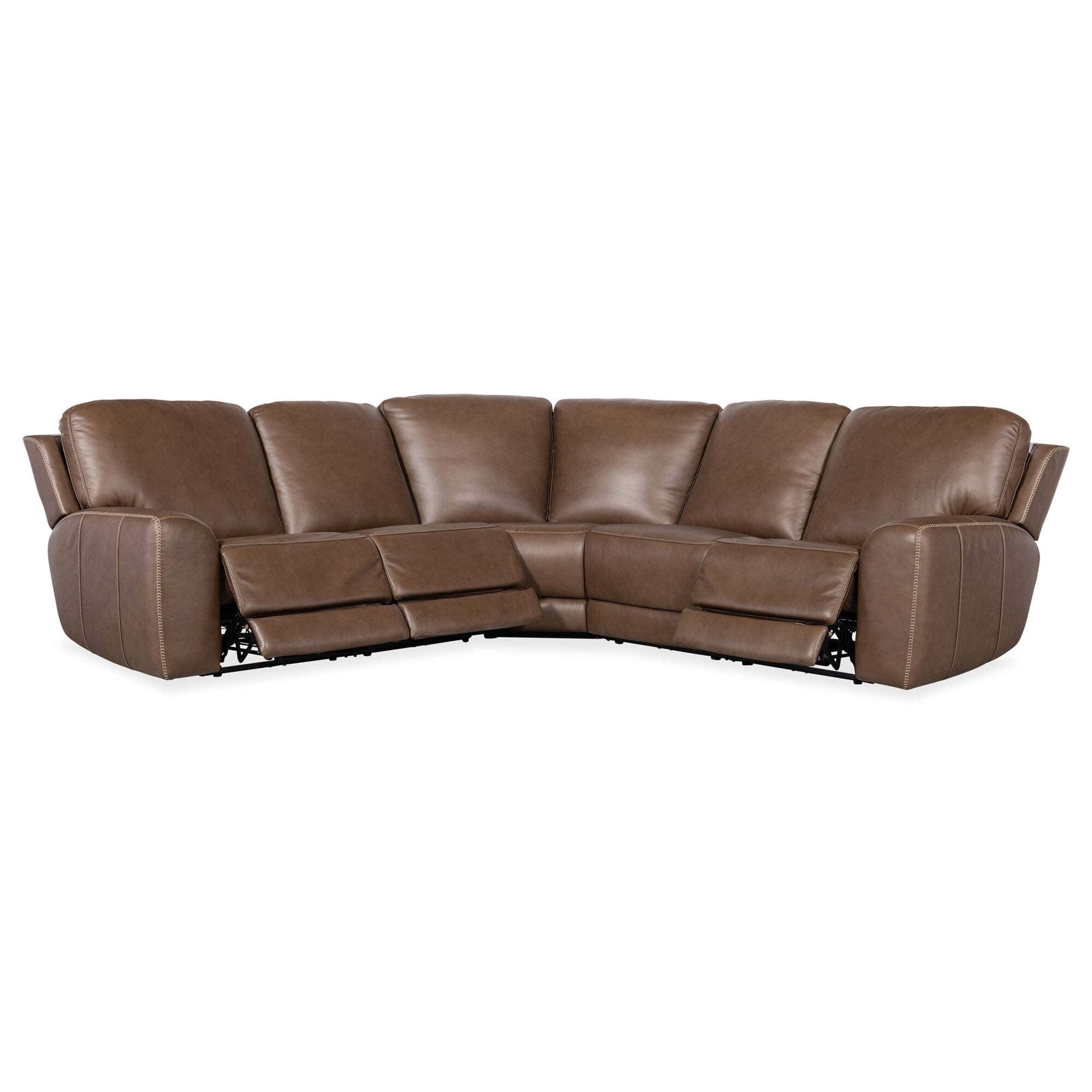 Torres 5 Piece Leather Sectional, Sorrento Mocha - Image 4