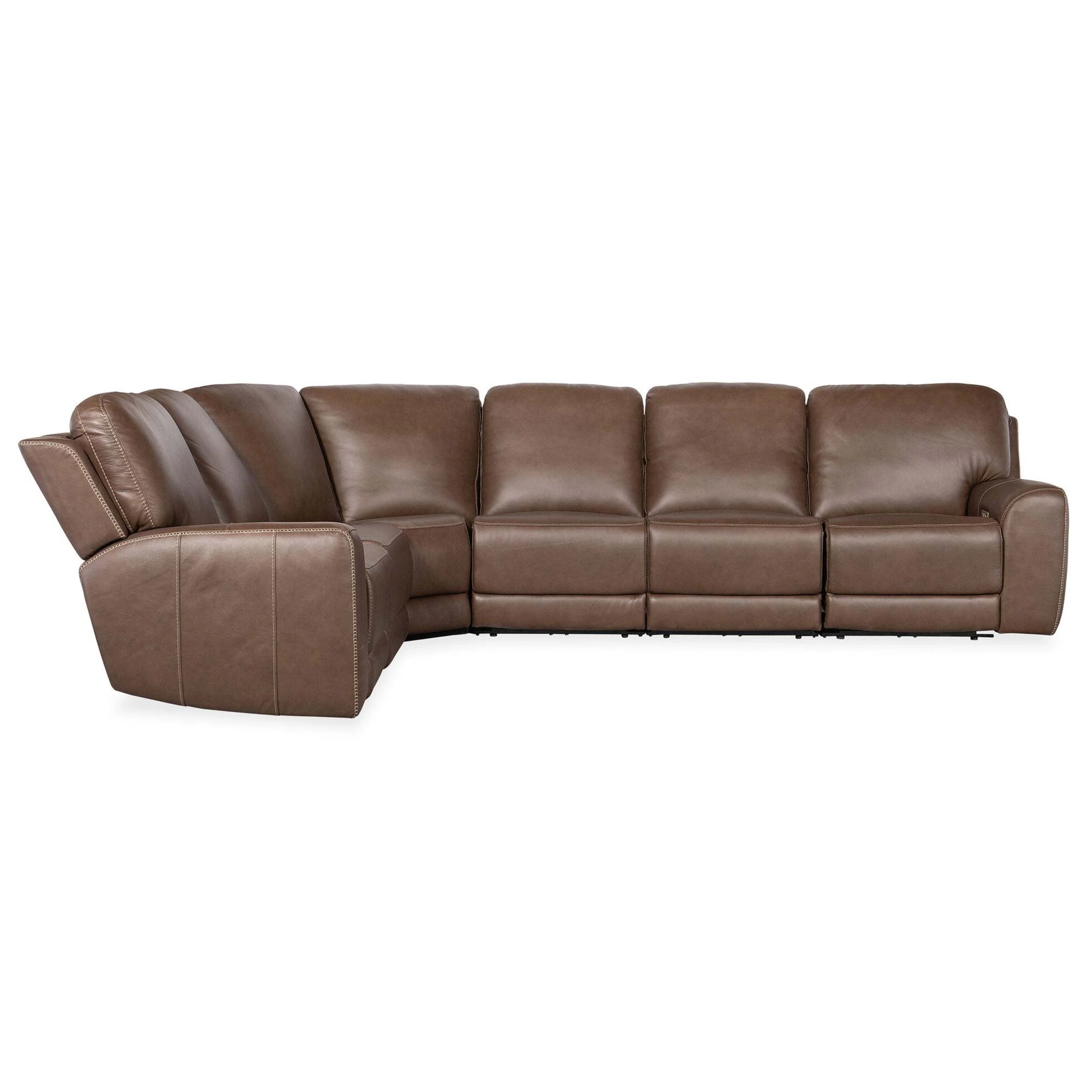 Torres 6 Piece Leather Sectional, Sorrento Mocha