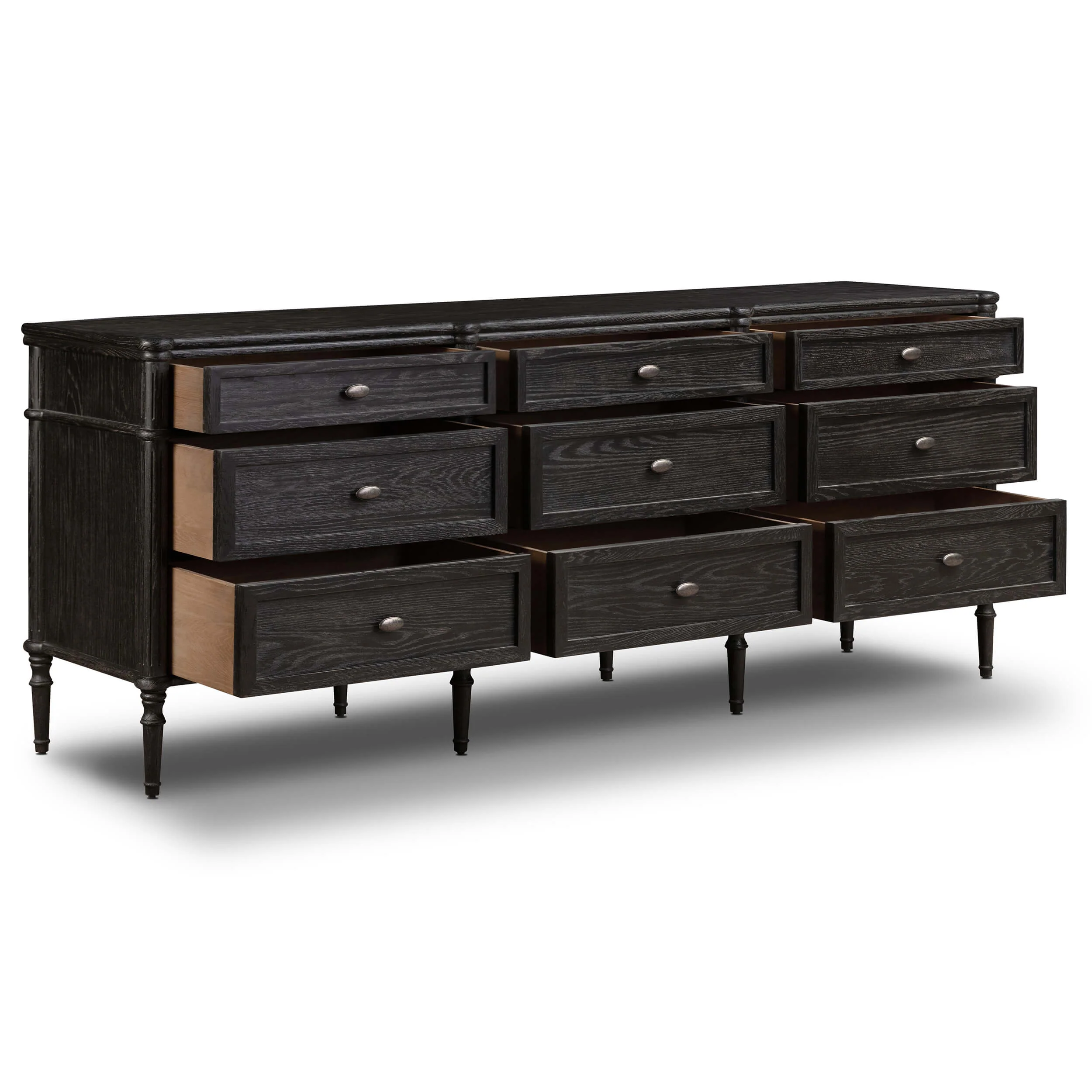 Toulouse 9 Drawer Dresser, Distressed Black by Four Hands - Image 5