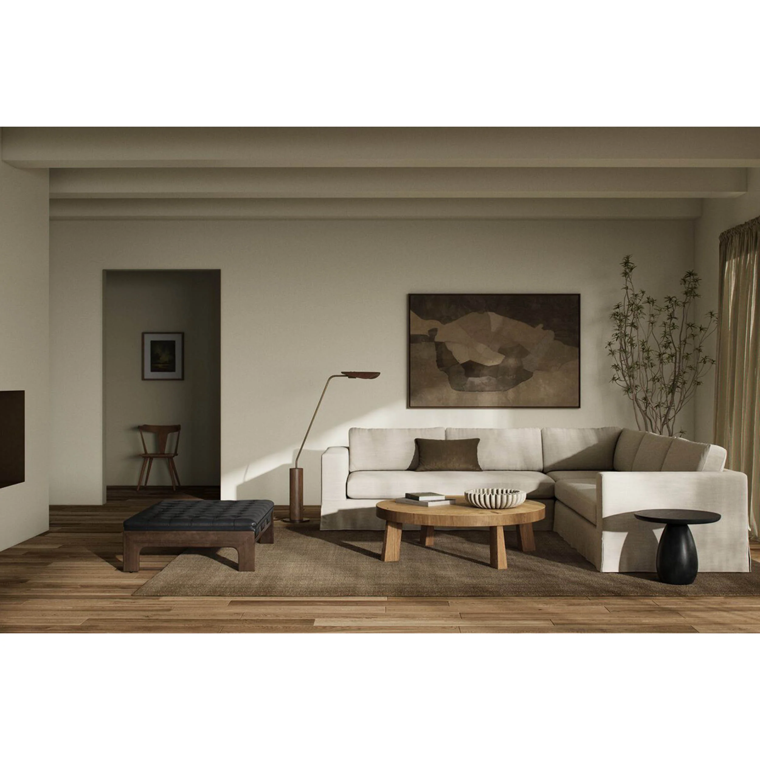 Tovana 3 Piece Sectional, Savoy Parchment by Four Hands - Image 2