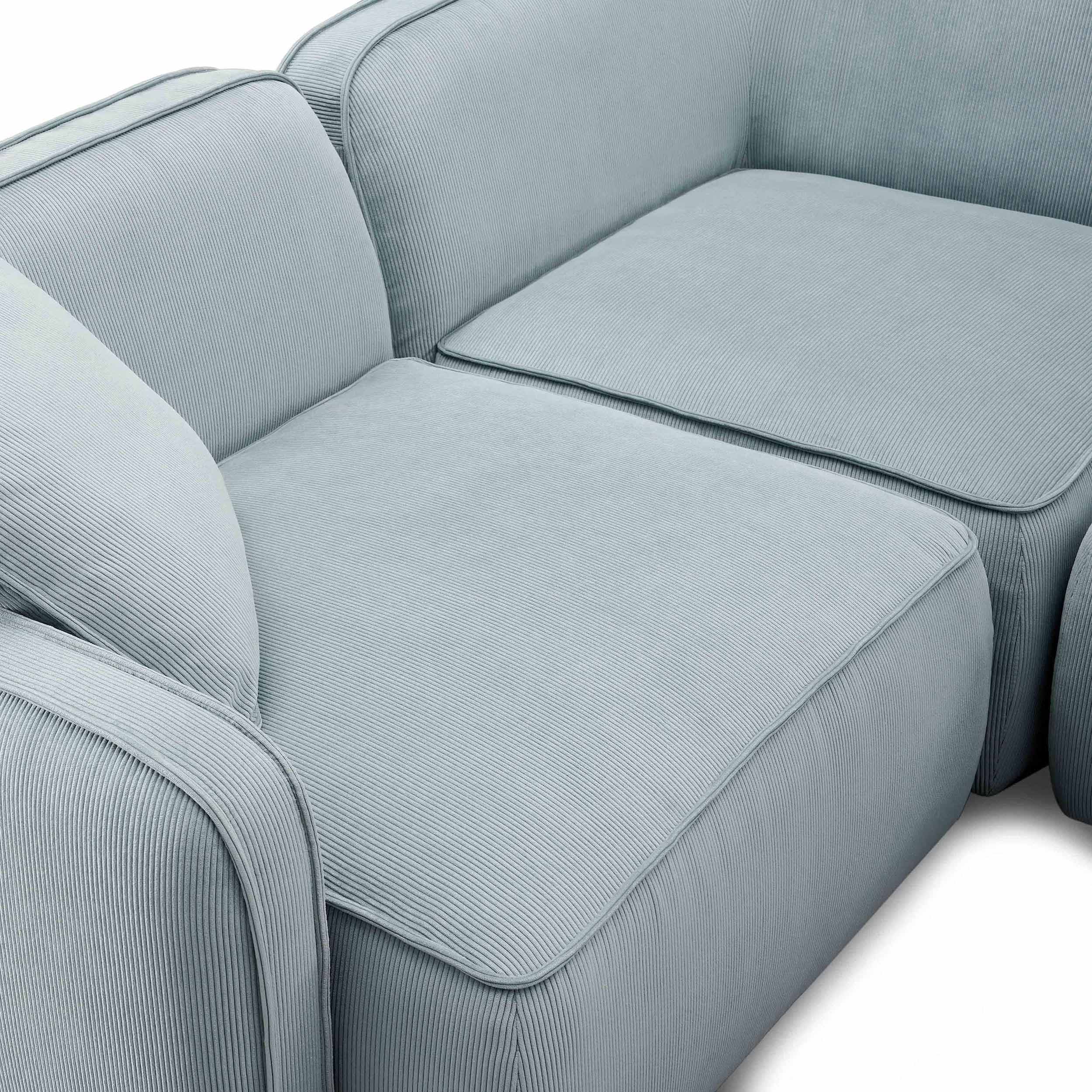 Travie 4 Piece Modular Sectional, Sea Foam - Image 4