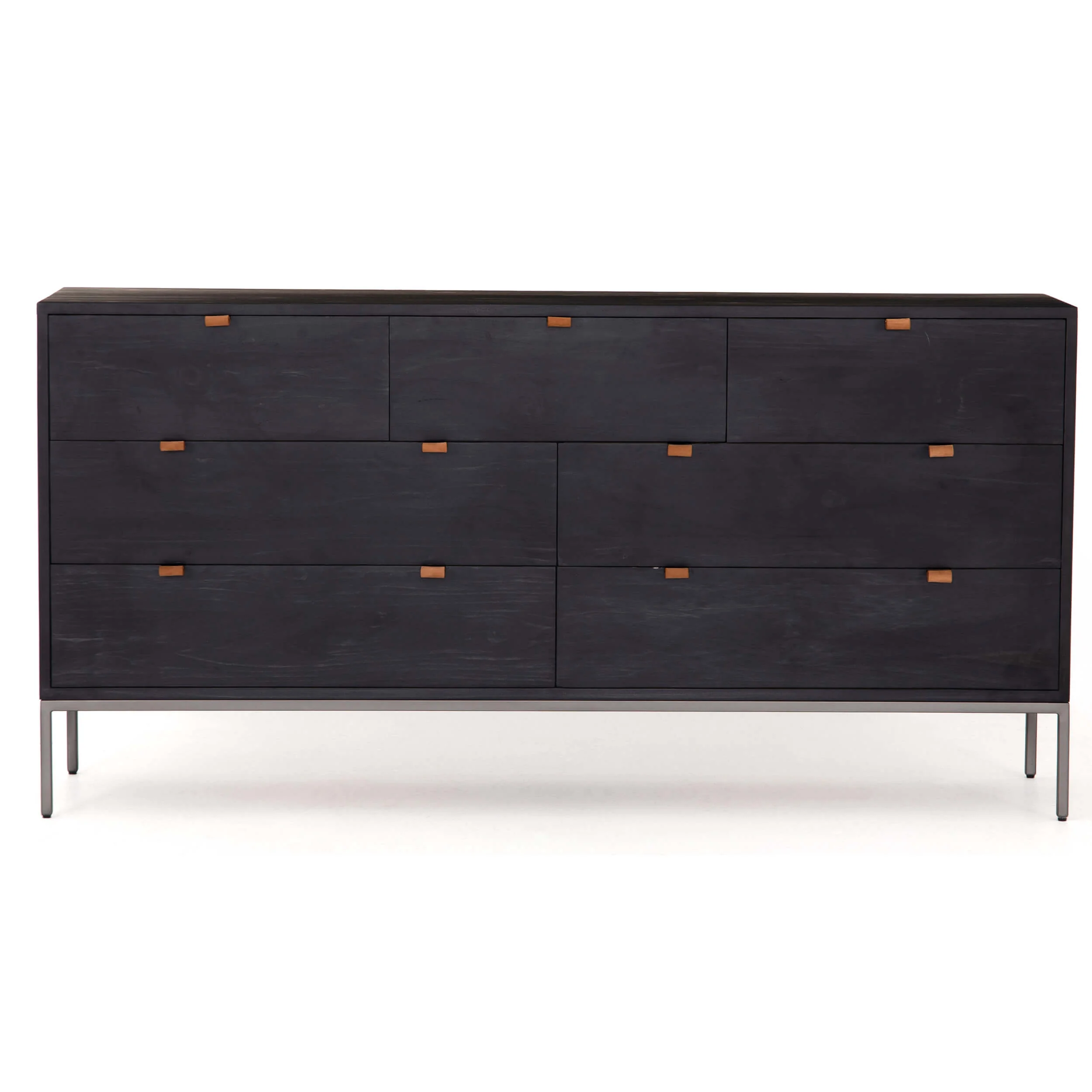 Trey 7 Drawer Dresser, Black Wash by Four Hands - Image 2