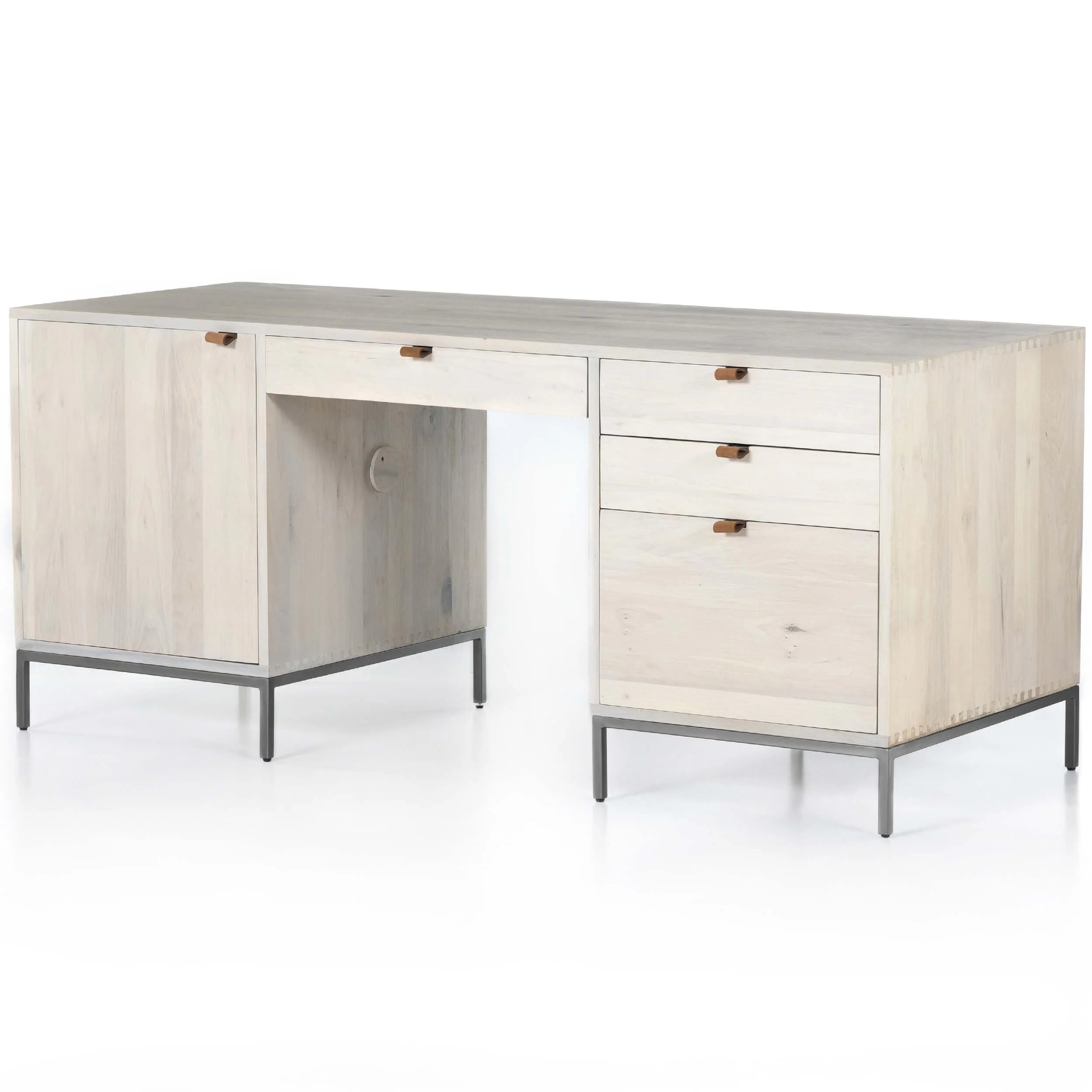 Trey Executive Desk, Dove Poplar by Four Hands