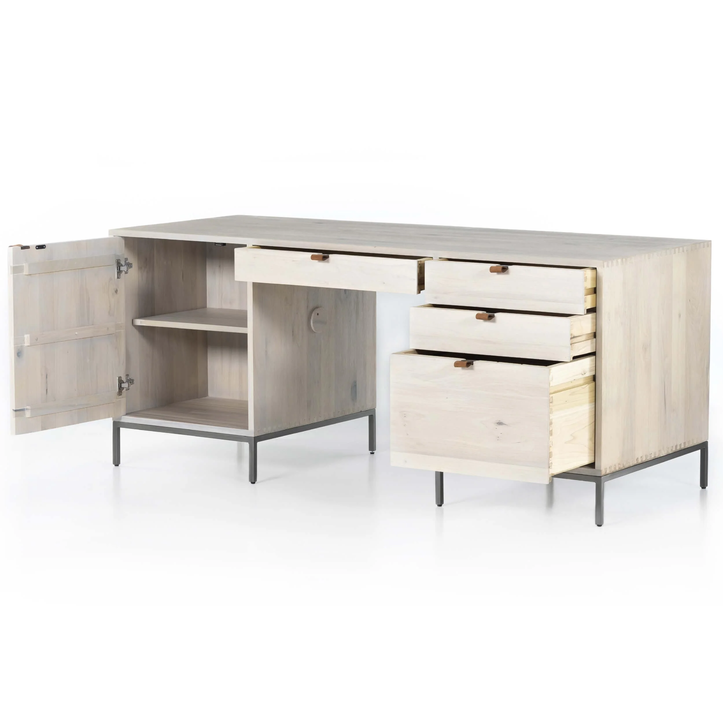 Trey Executive Desk, Dove Poplar by Four Hands - Image 4