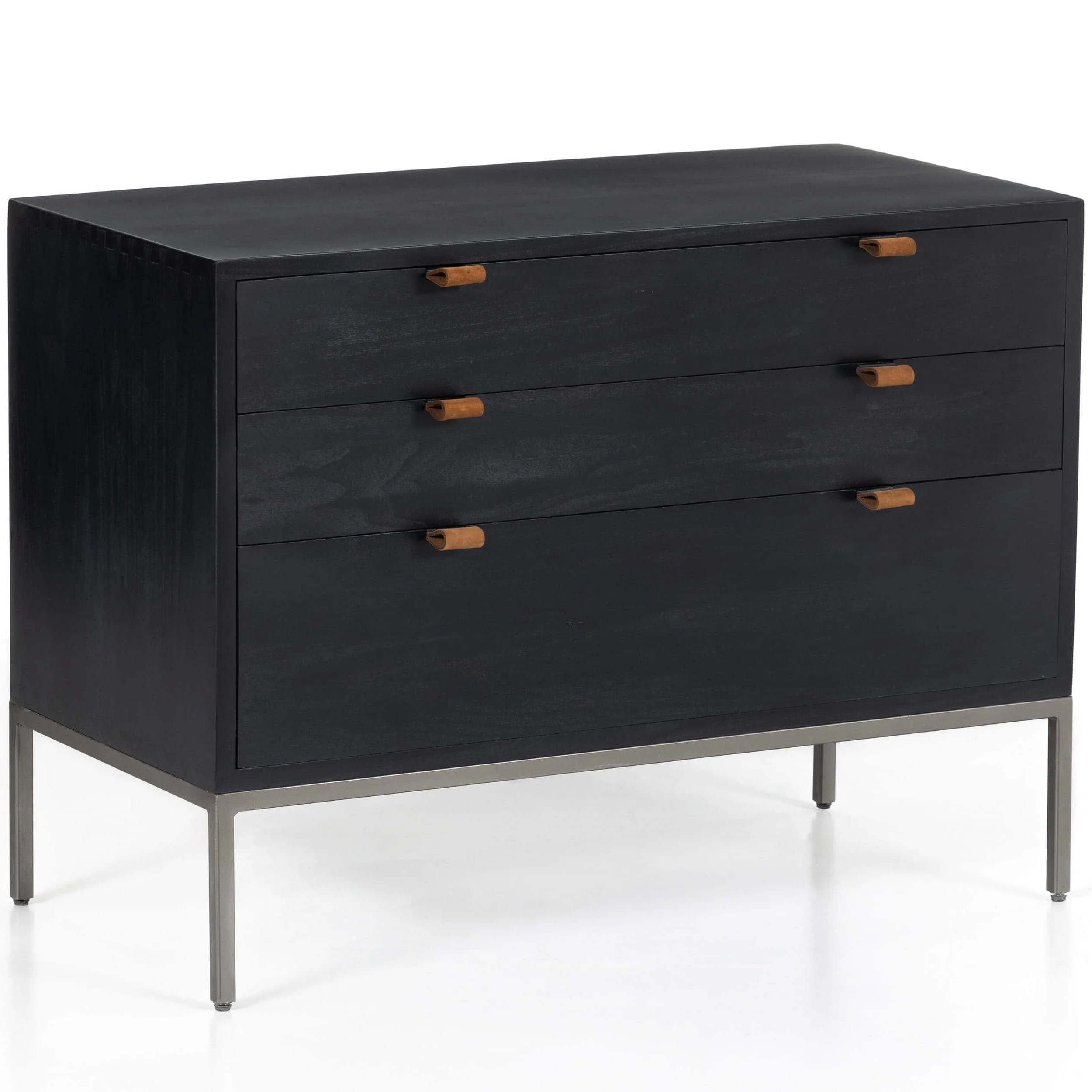 Trey Large Nightstand, Black Wash Poplar by Four Hands