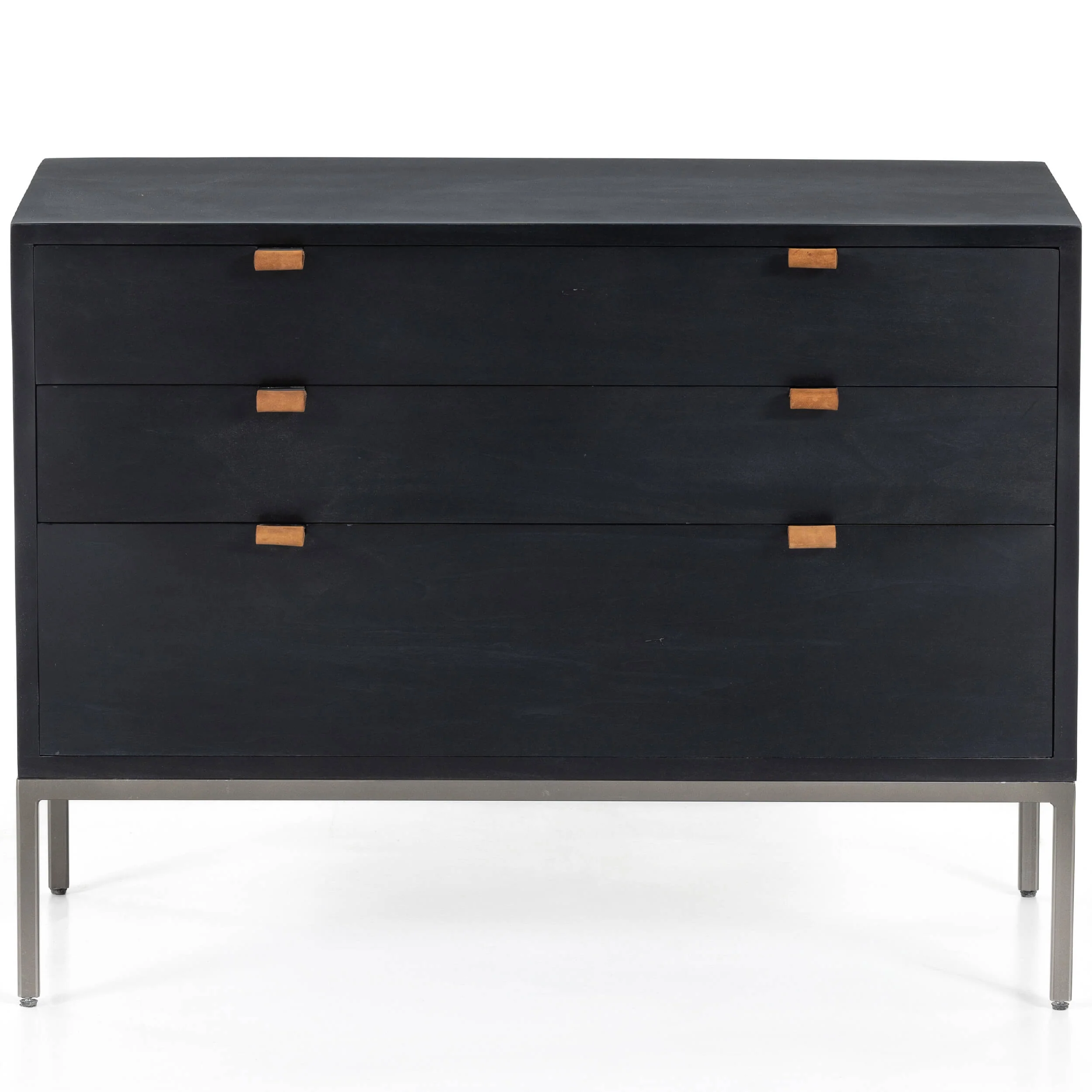 Trey Large Nightstand, Black Wash Poplar by Four Hands - Image 2