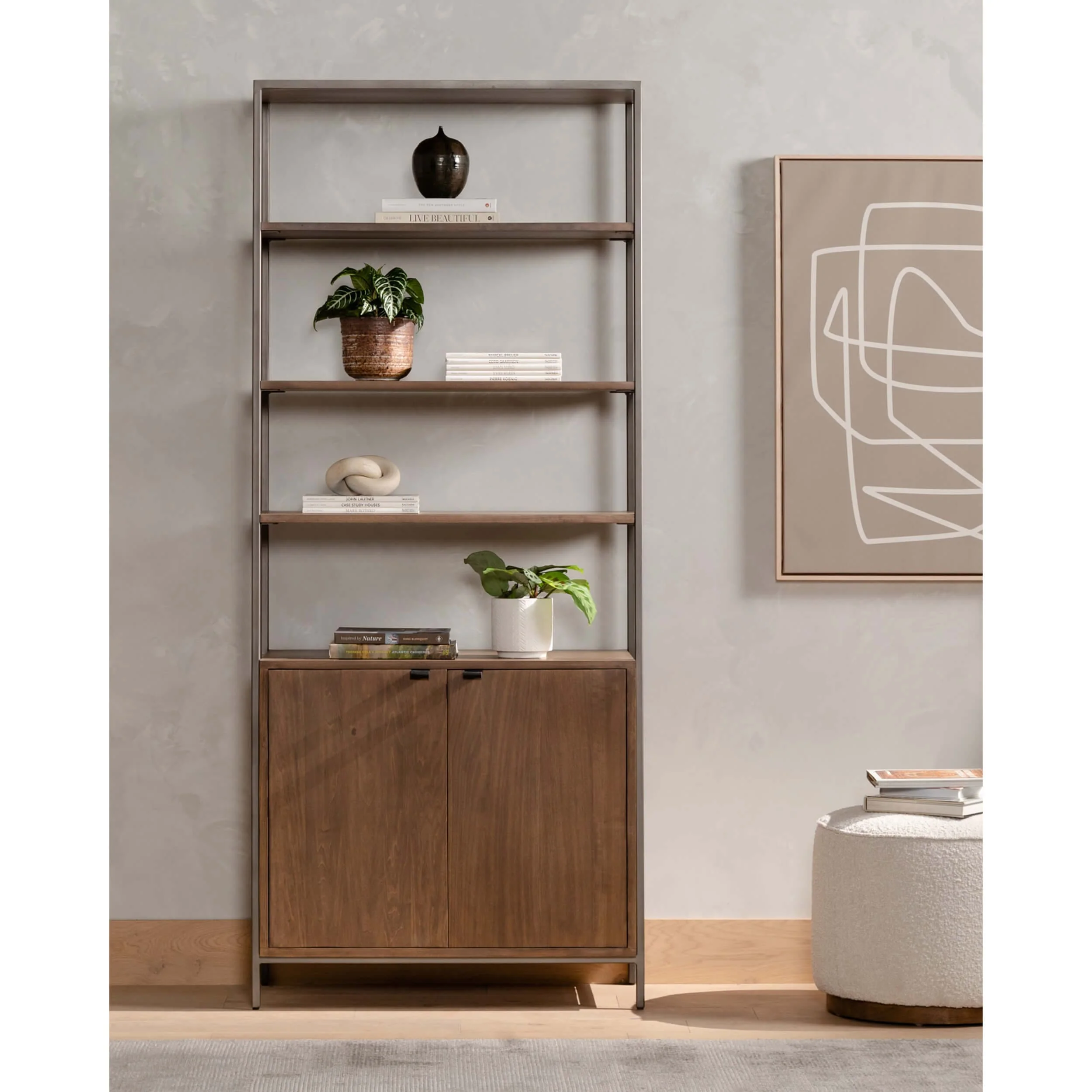 Trey Modular Wide Bookcase, Auburn Poplar by Four Hands - Image 7