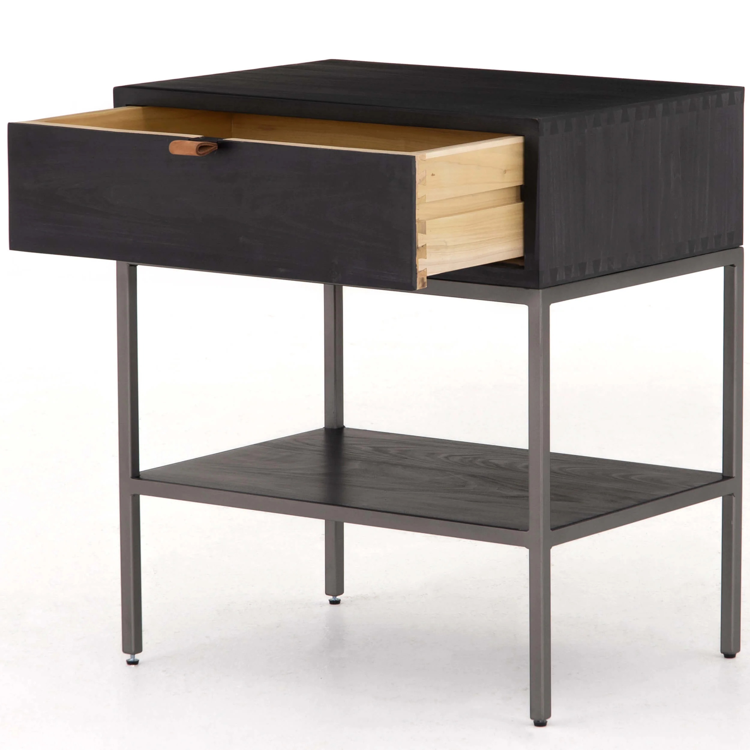Trey Nightstand, Black Wash Poplar by Four Hands - Image 5