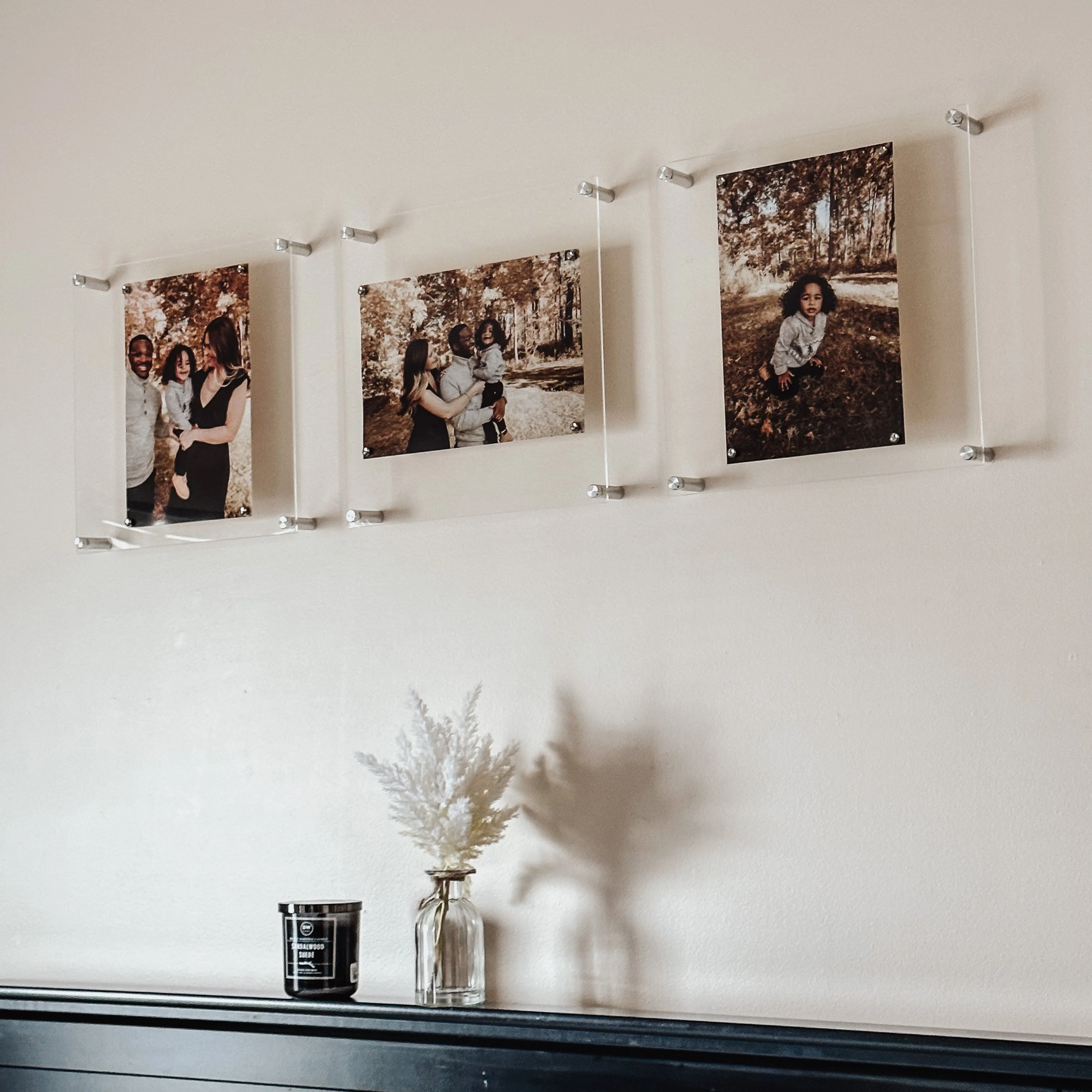 Trio: 3 Square 14" x 14" Single Panel + Magnets Frames for 12" x 12" Art (3001, 3001G) - Image 2