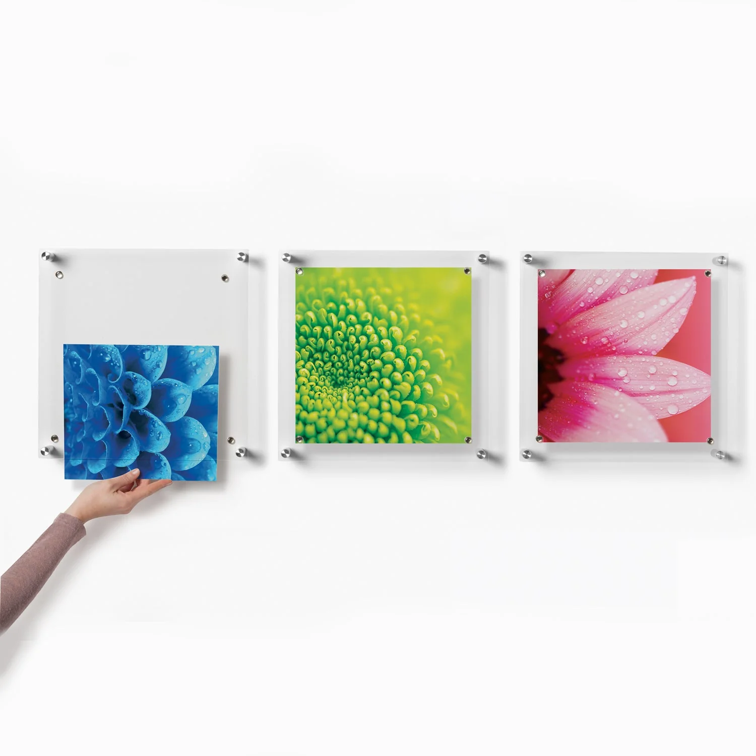 Trio: 3 Square 14" x 14" Single Panel + Magnets Frames for 12" x 12" Art (3001, 3001G) - Image 5