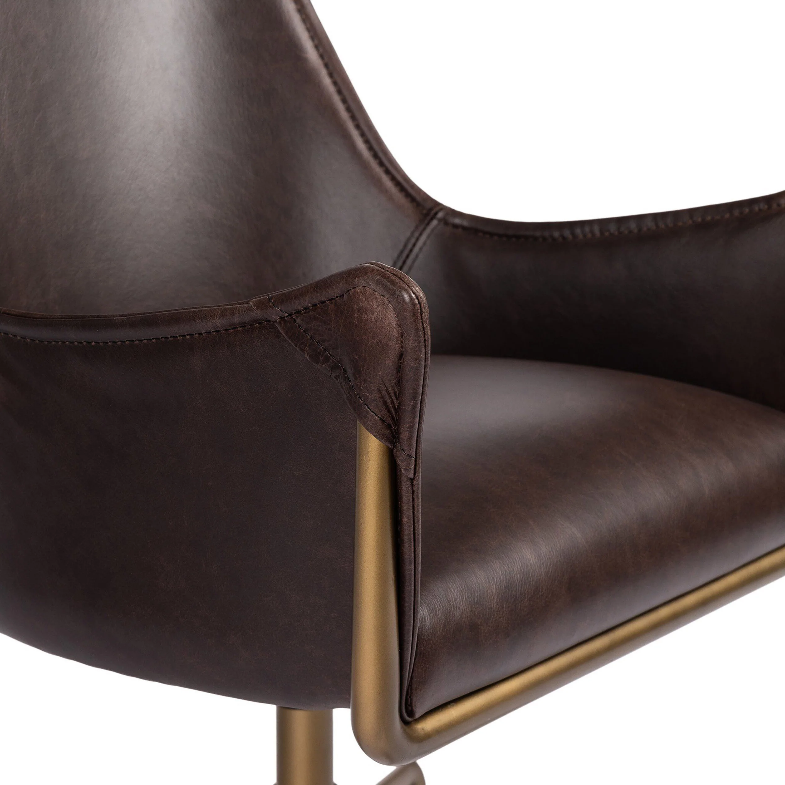 Truman Desk Chair, Conroe Cigar by Four Hands - Image 5
