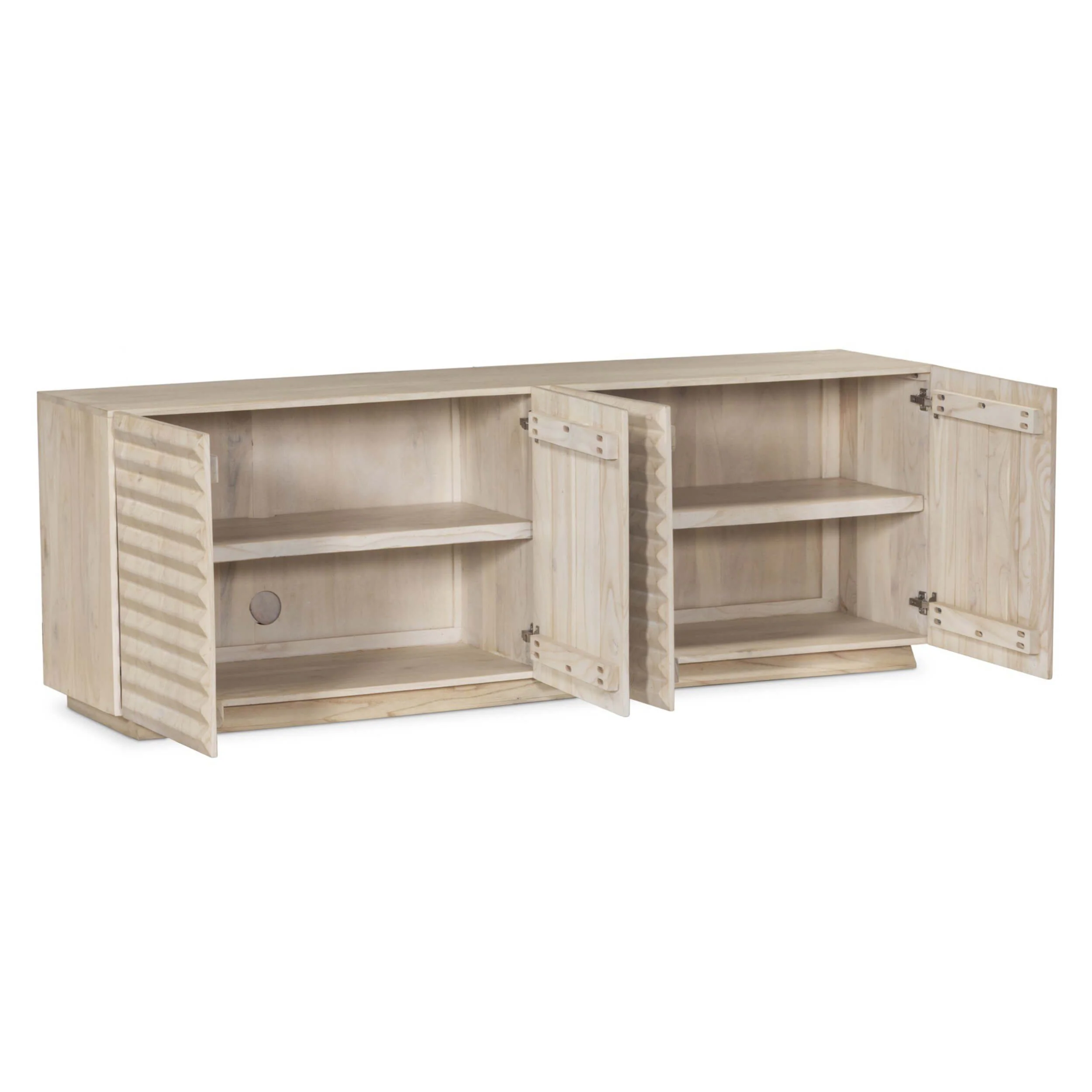 Tussac Media Console, Natural White Neem by Four Hands - Image 4
