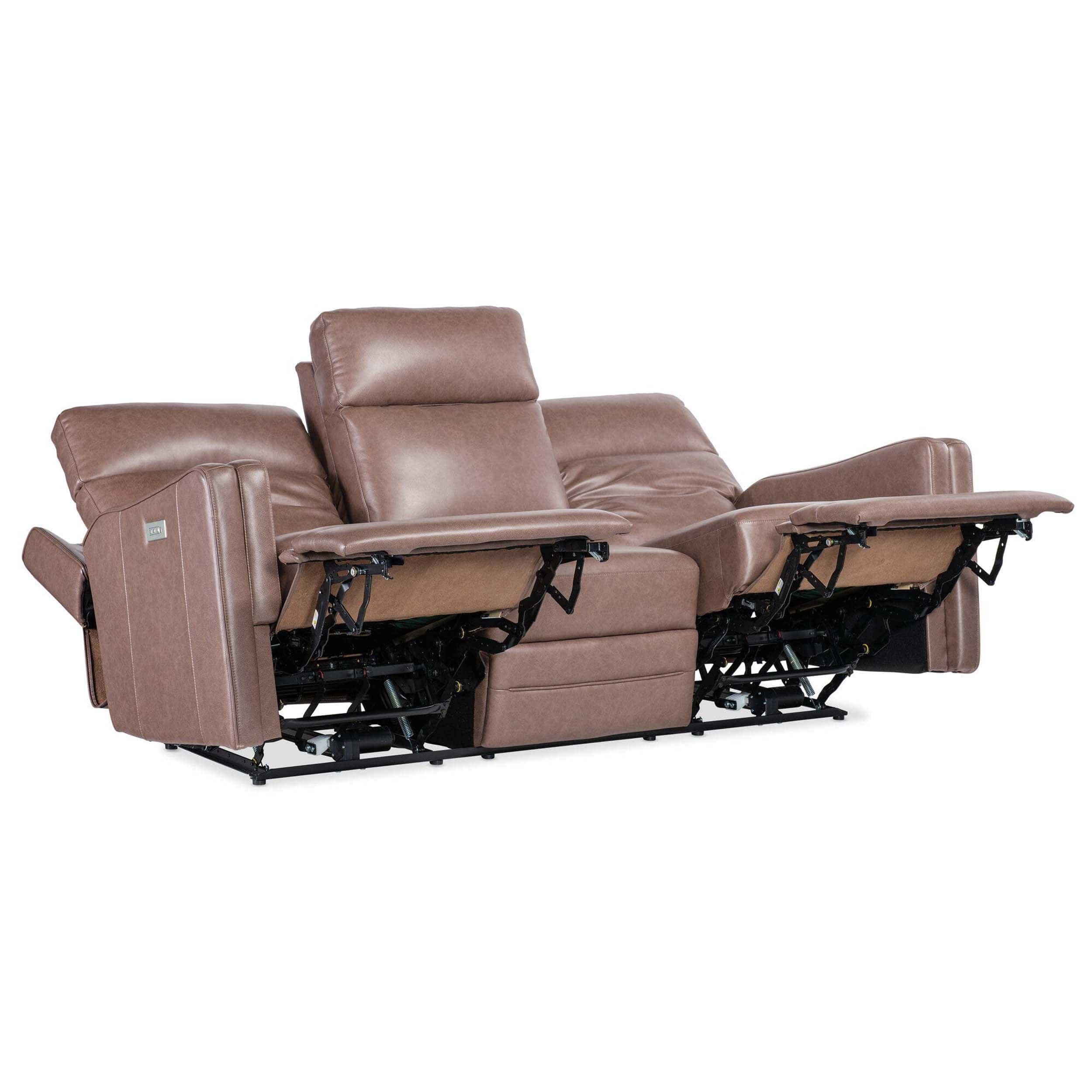 Twain Leather Power Sofa, Umber - Image 6