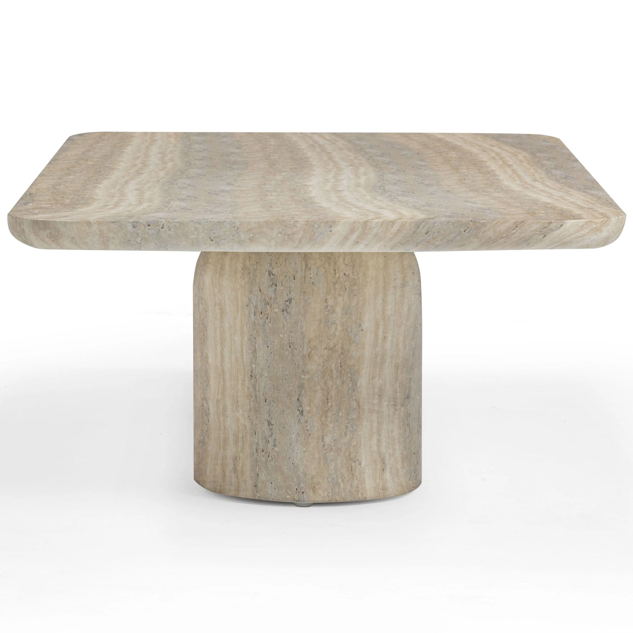 Tyche Outdoor Rectangular Coffee Table, Travertine - Image 3