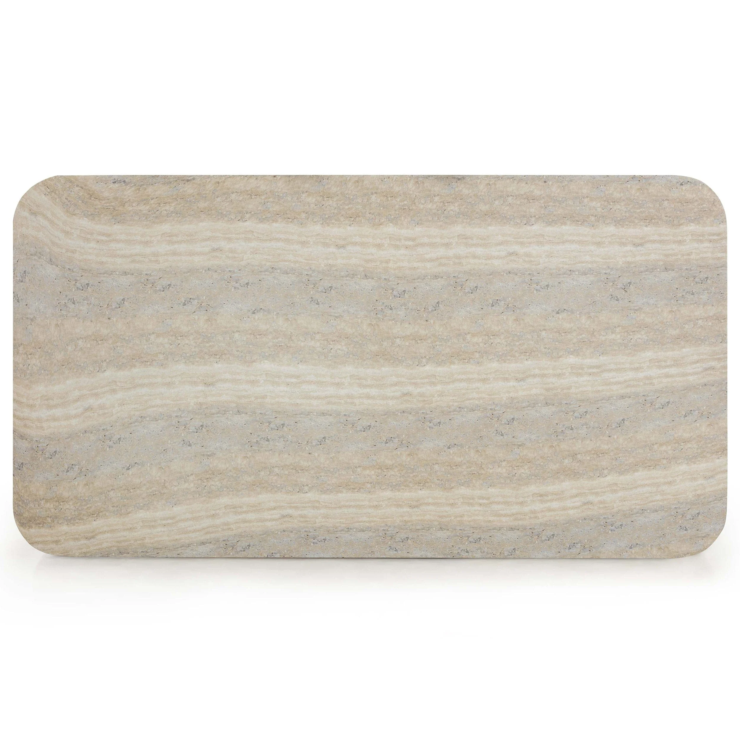 Tyche Outdoor Rectangular Coffee Table, Travertine - Image 4
