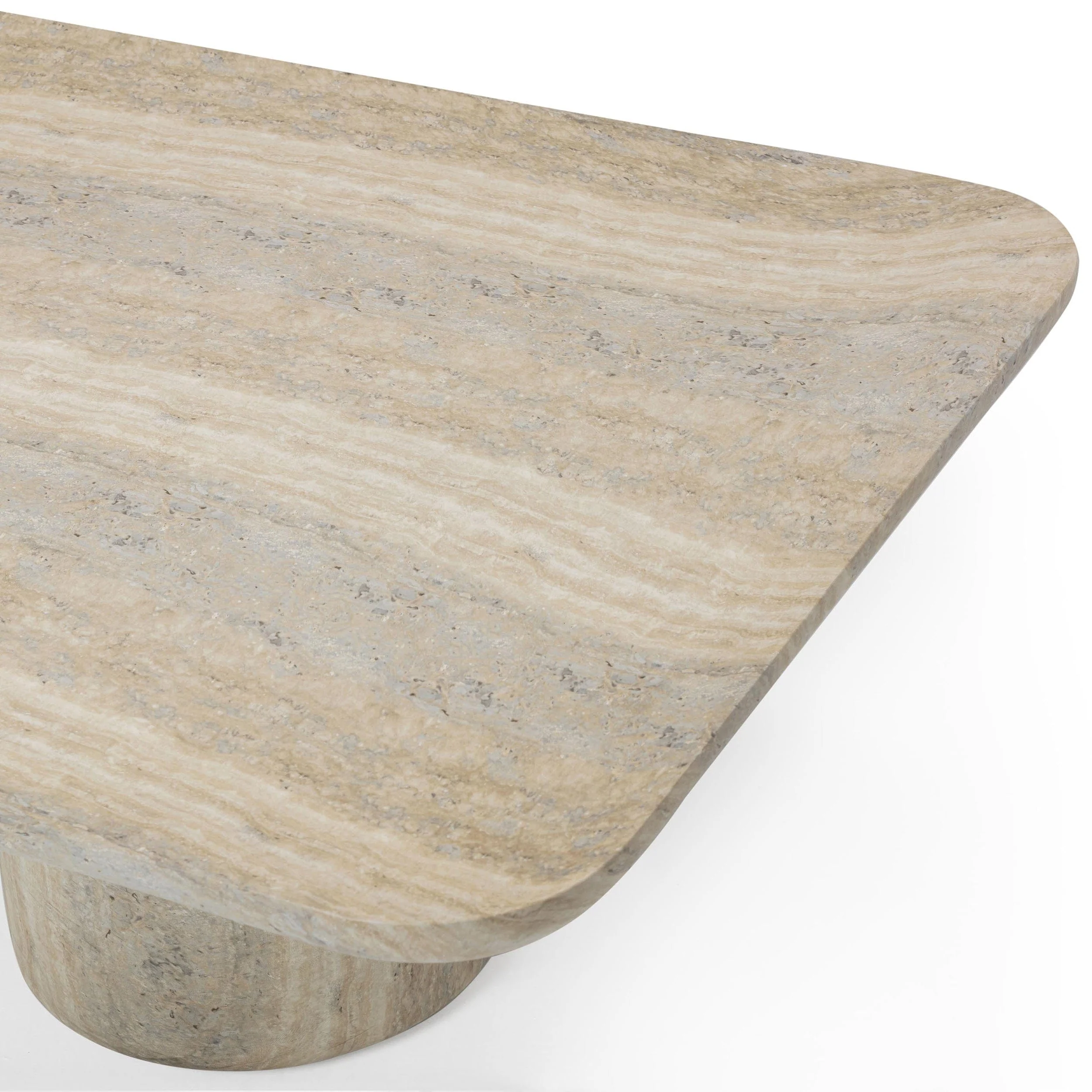 Tyche Outdoor Rectangular Coffee Table, Travertine - Image 5